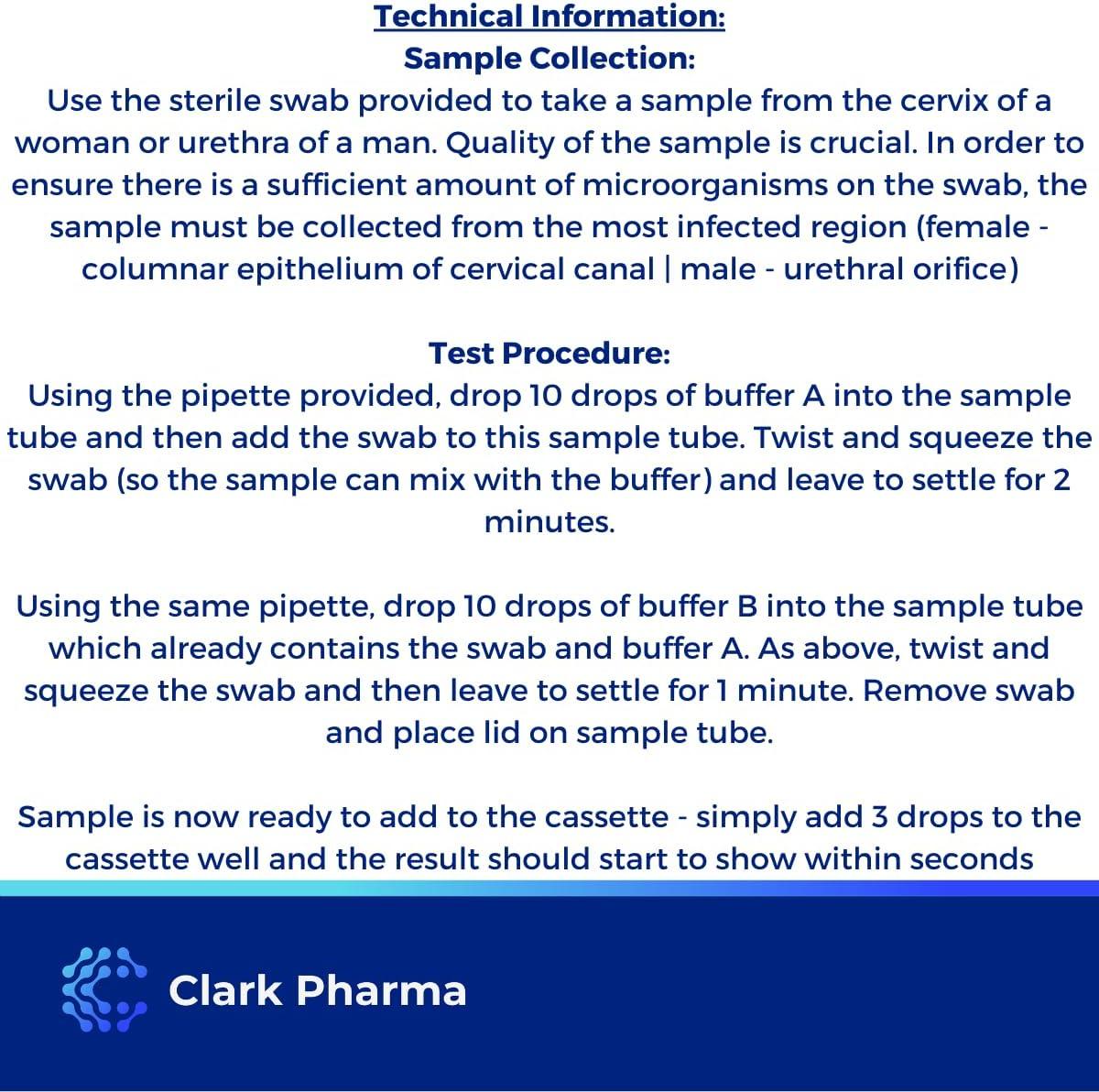 Chlamydia Self Test Kit Tests Male (Urethral Swab) or Female