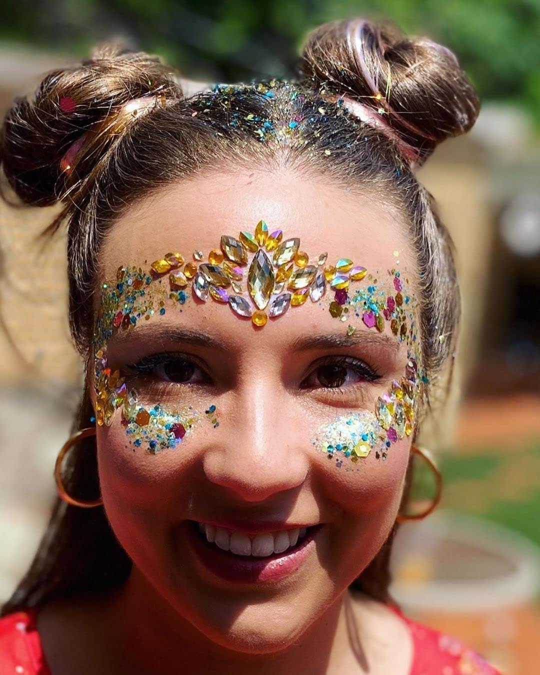 Mermaid Face Gems & Body Glitter Set Rhinestone Festival Makeup