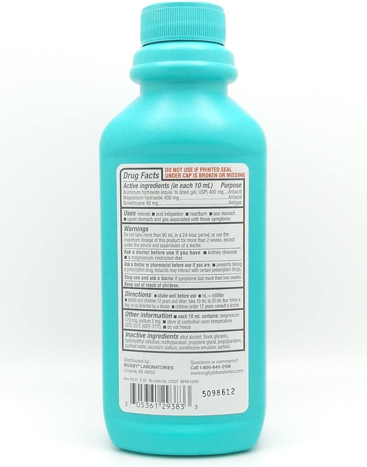 Rugby Laboratories Antacid Liquid Regular Strength Aluminum Hydroxide