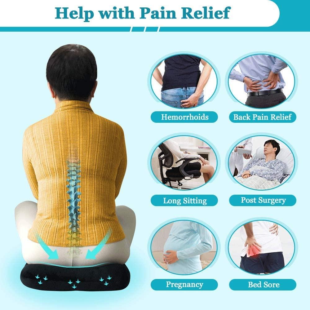 Donut Pillow for Tailbone Pain and Hemorrhoids, Tailbone Pain Relief  Cushion, Memory Foam Donut Cushion Postpartum Pregnancy Surgery, Hemorrhoid