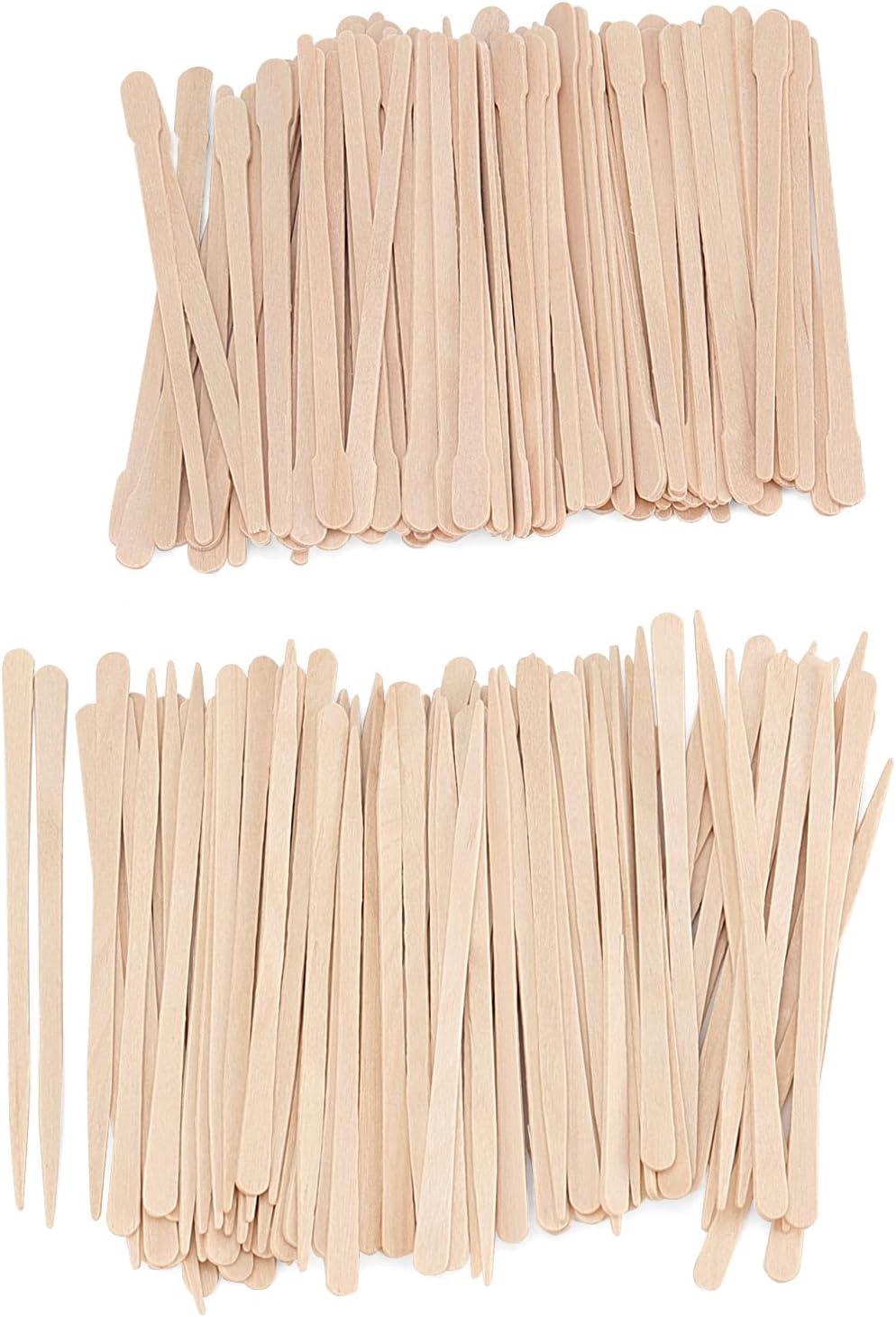 JOIKIT 1000 PCS Eyebrow Wax Sticks 2 Style Wooden Wax Spatulas Tongue
