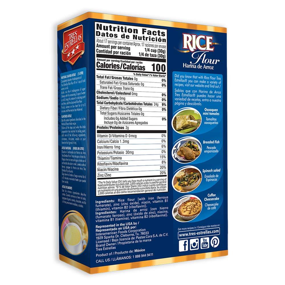 Tres Estrellas Rice Flour Perfect for Baking GlutenFree 17.6 Oz Pack Of 12