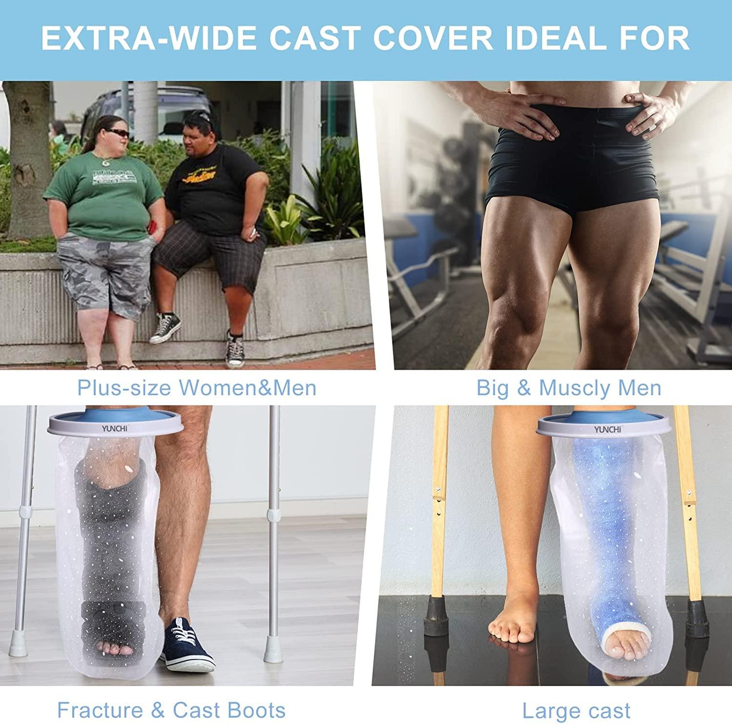 YUNCHI Upgraded Extra Wide Full Leg Cast Cover for Shower after Knee  Surgeries with Non-Slip Bottom for Leg Wounds, Bandage, Large Cast, Knee  Immobilizer/Brace, Walking Boots, Reusable - Yahoo Shopping
