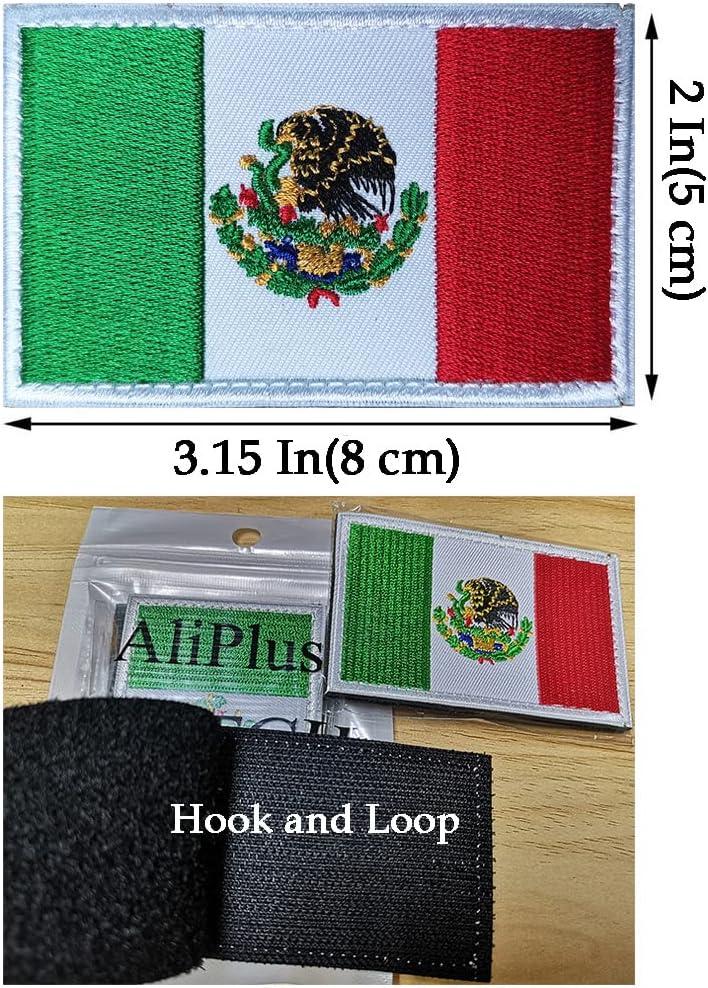 2 PCS AliPlus Mexico Flag Patch Embroidered Tactical Military