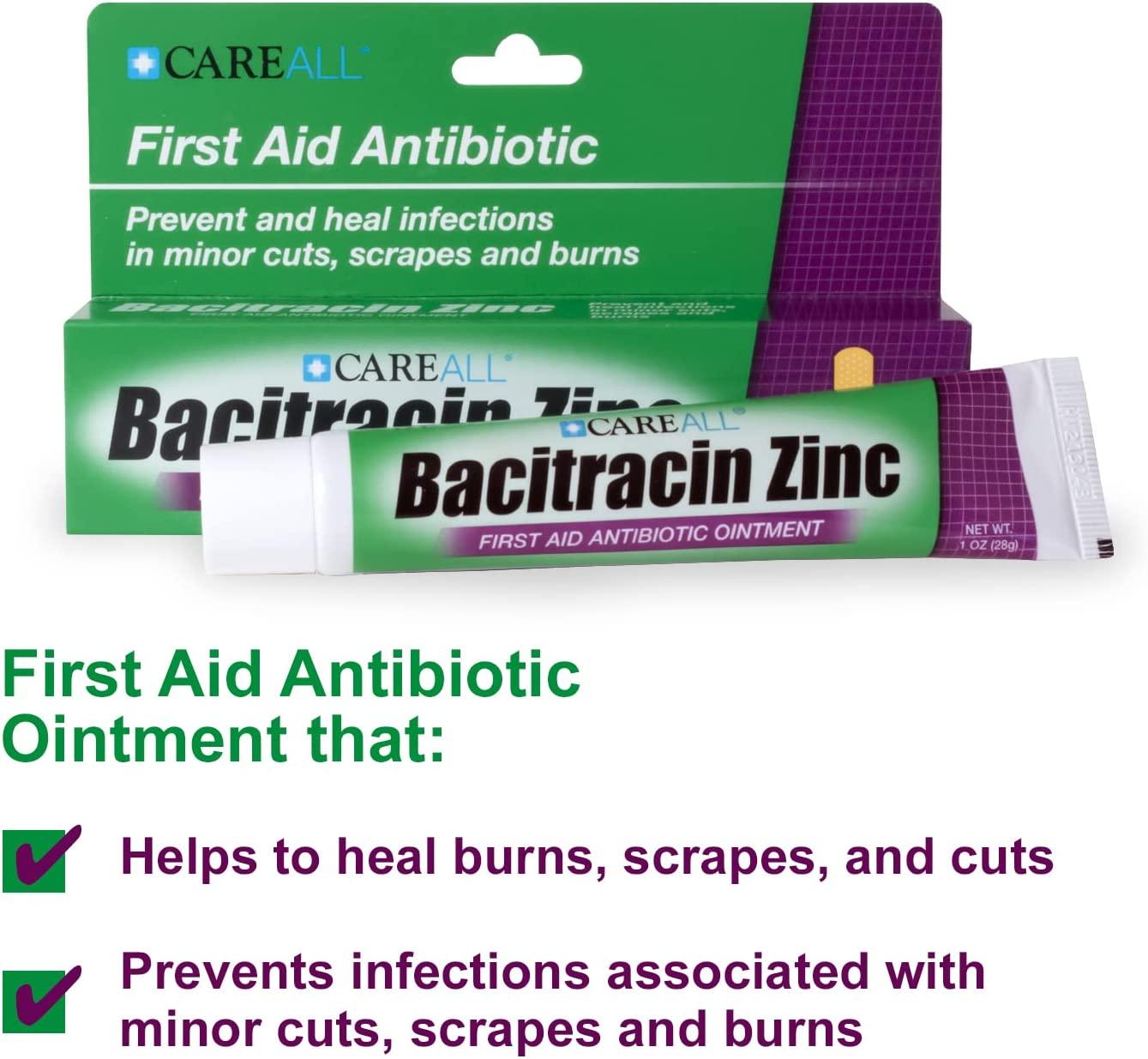 CareALL 1oz Bacitracin Antibiotic Zinc Ointment 3 Pack Prevent