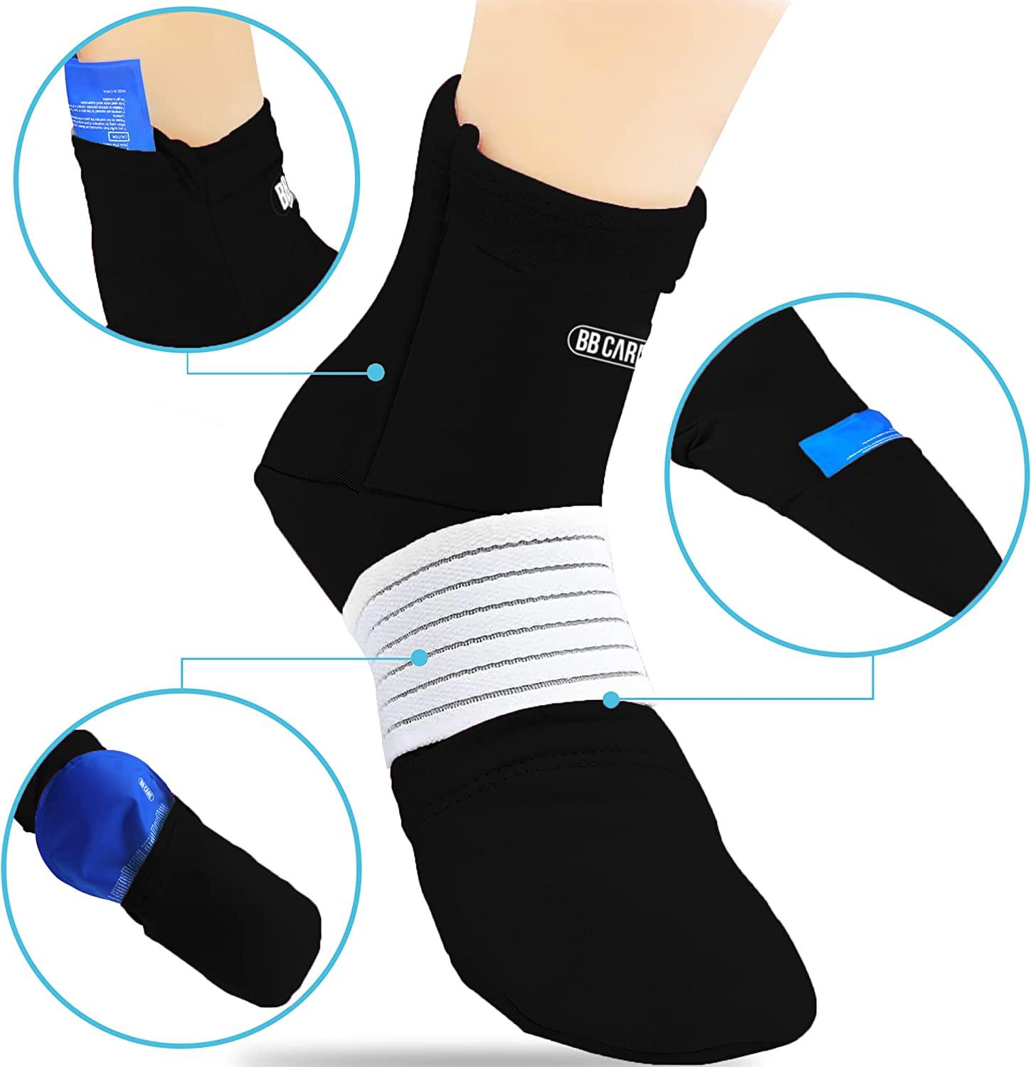 Premium Cold Therapy Socks with Compression Straps Ice Pack for