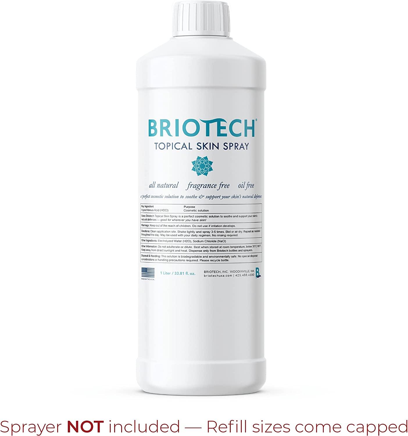 BRIOTECH Topical Skin Spray 32oz Pure HOCl Hypochlorous Acid Facial Mist for Skin Care Relief