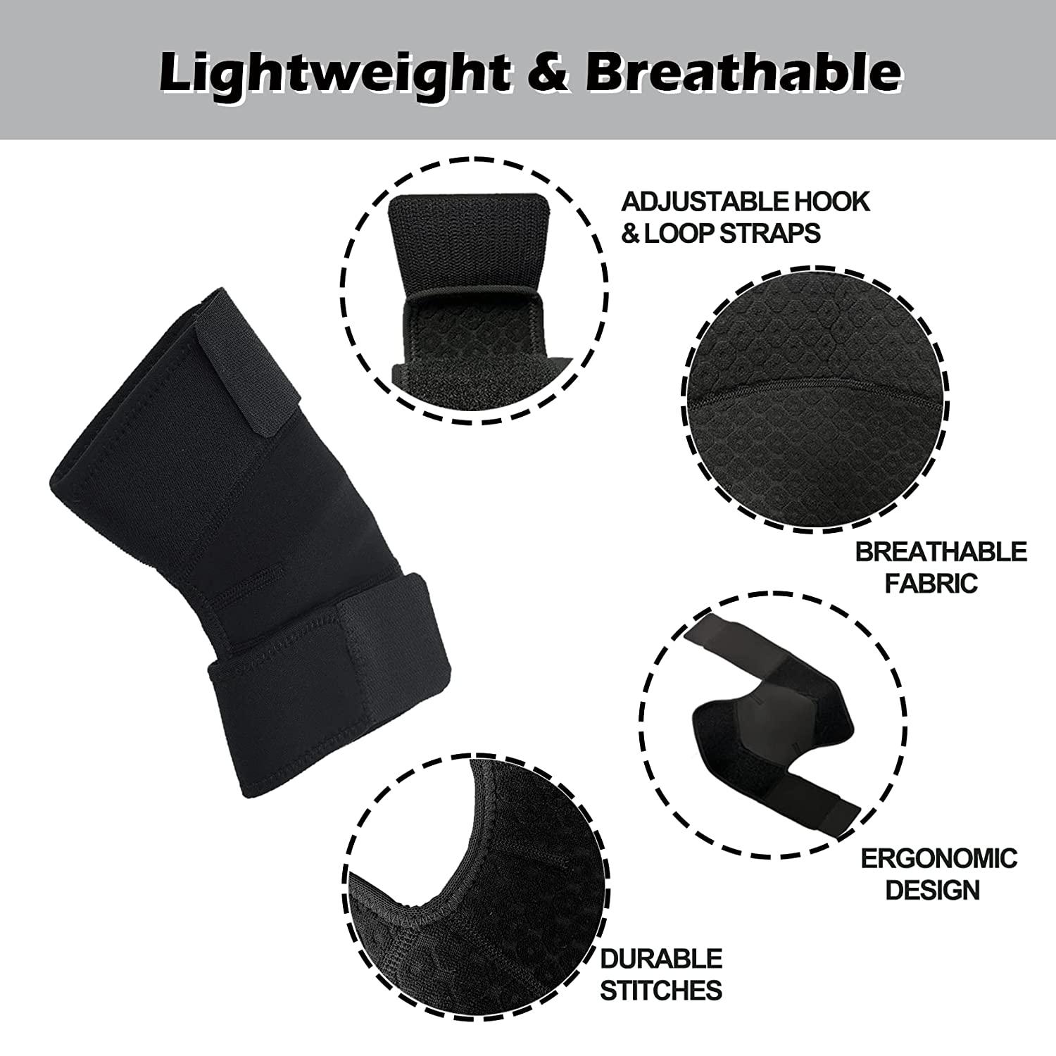 Adjustable Elbow Brace Support CoolMax Breathable Compression Arm Sleeve Wrap for Olecranon