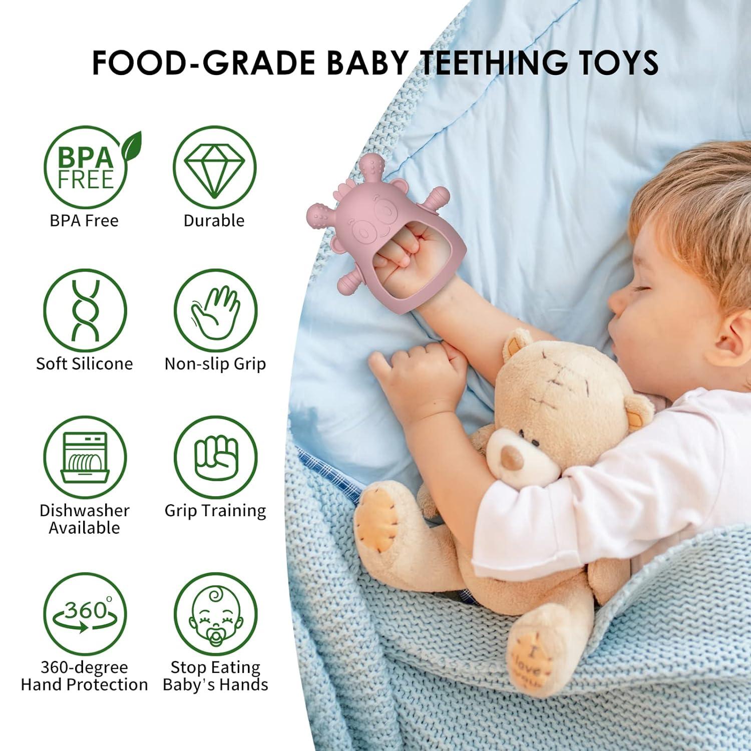 Baby Teething Toys Pack Silicone Baby Mitten Teether