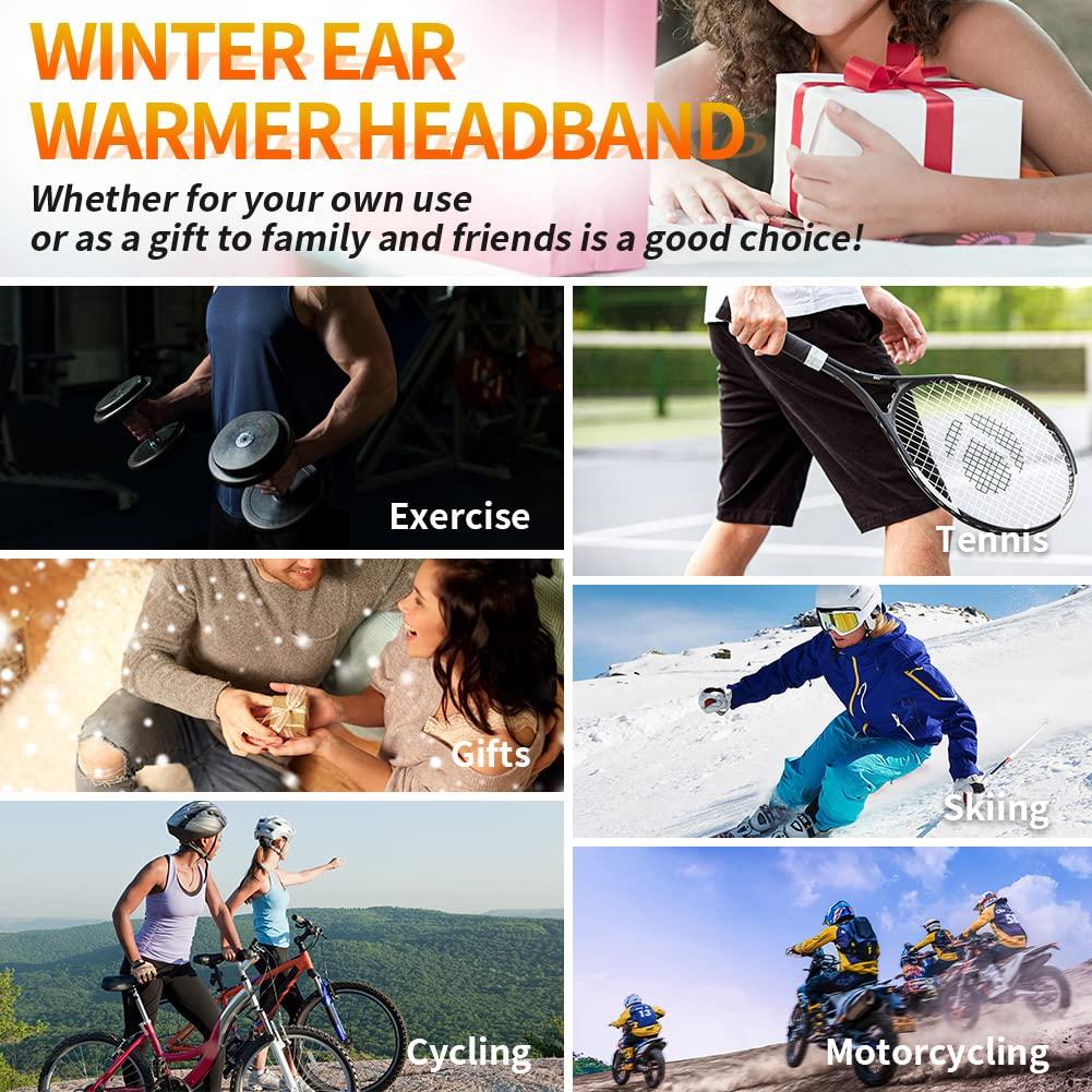 Acokac Winter Fleece Ear Warmer Headband Black Cold Weather