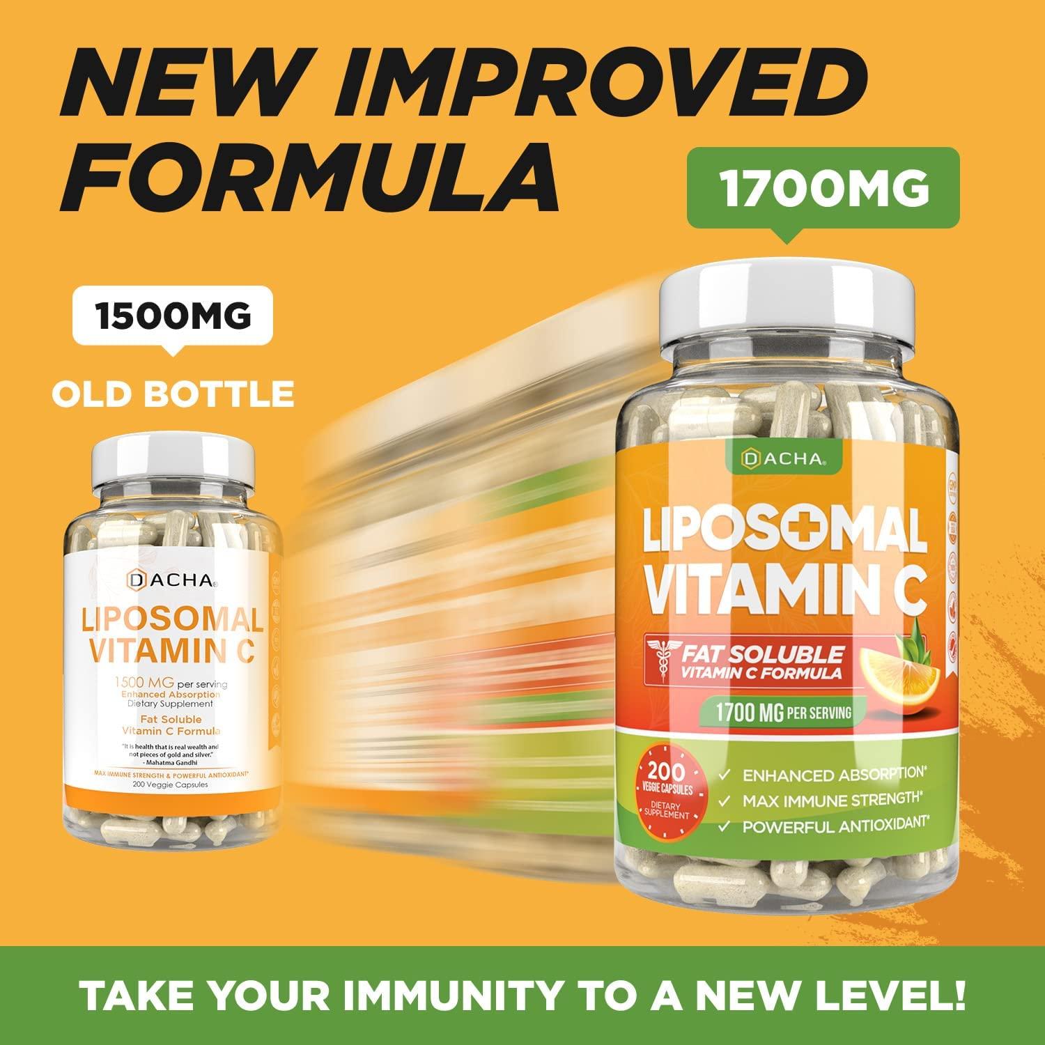 DACHA Nutrition Liposomal Vitamin C - 200 Capsules | Natural Immune Support  | Buy Now with Express International Delivery | GoSupps.com