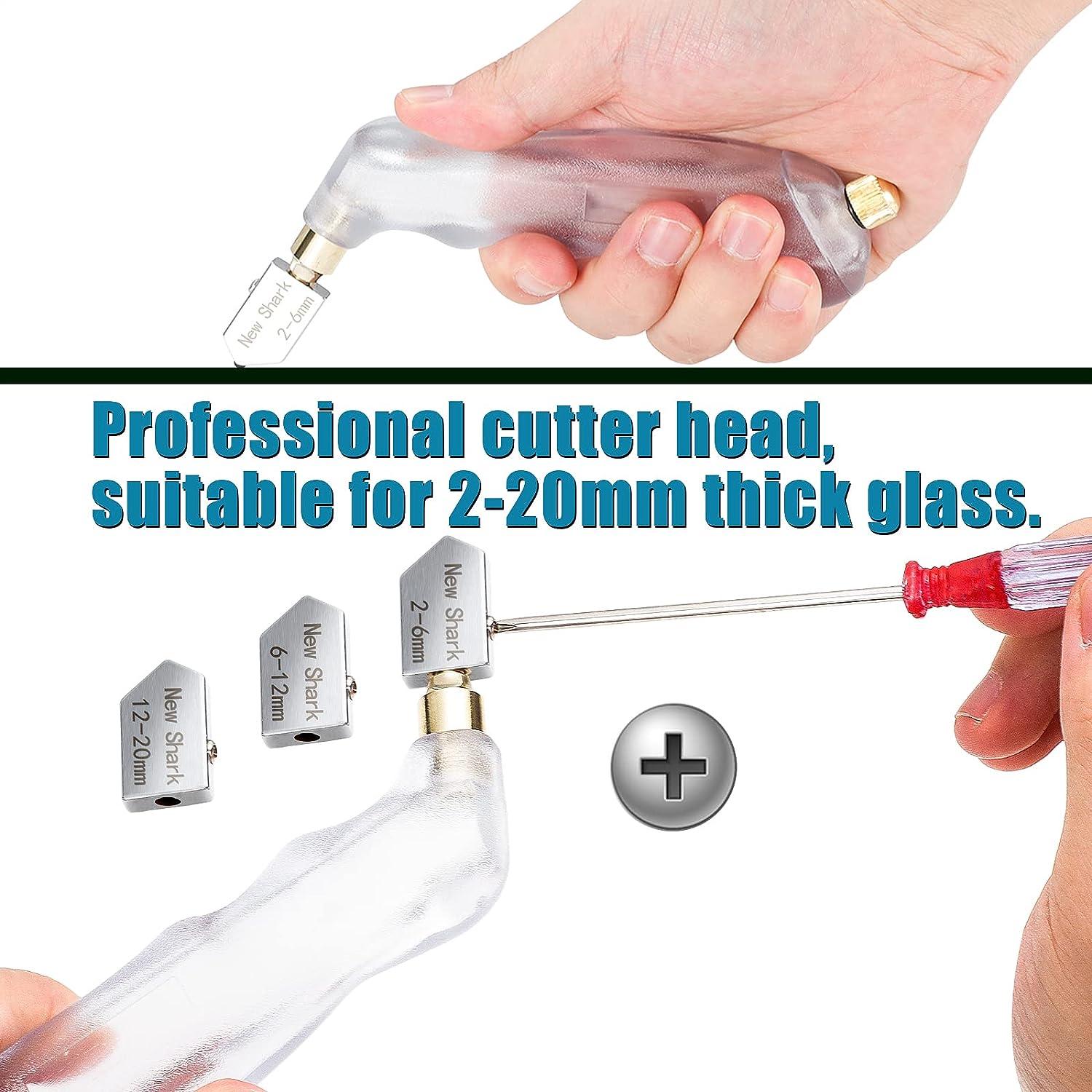  Professional Stained Glass Cutting Tool Pistol Grip Oil Feed Glass  Cutter Cuts Windows, Mirrors and Oil Reservoir
