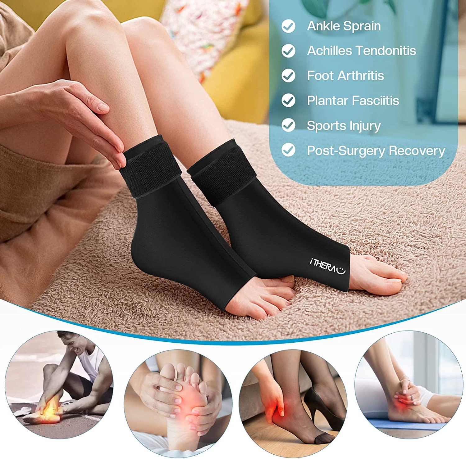iTHERAU Ankle Ice Pack for Injuries Reusable Gel Foot Ice Pack Wrap