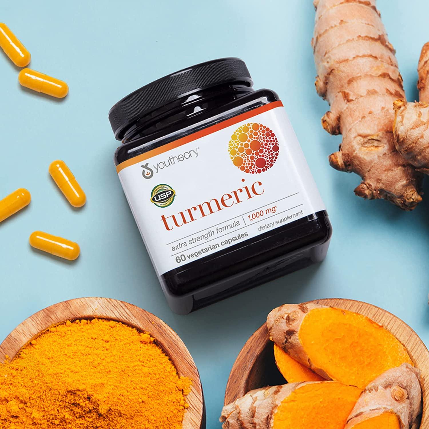 Youtheory Turmeric Curcumin Supplement with Black Pepper BioPerine, Powerful Antioxidant