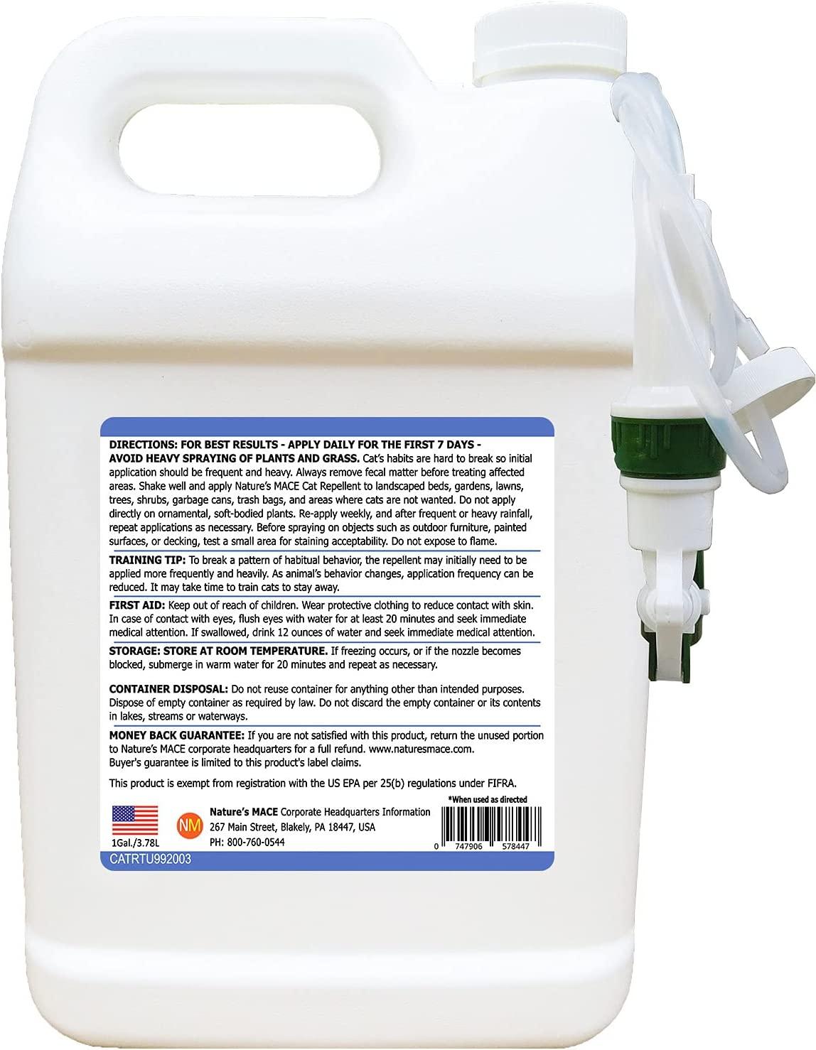 Nature's MACE Cat Repellent 1 Gallon Spray/Treats 3,000 Sq. Ft. / Keep
