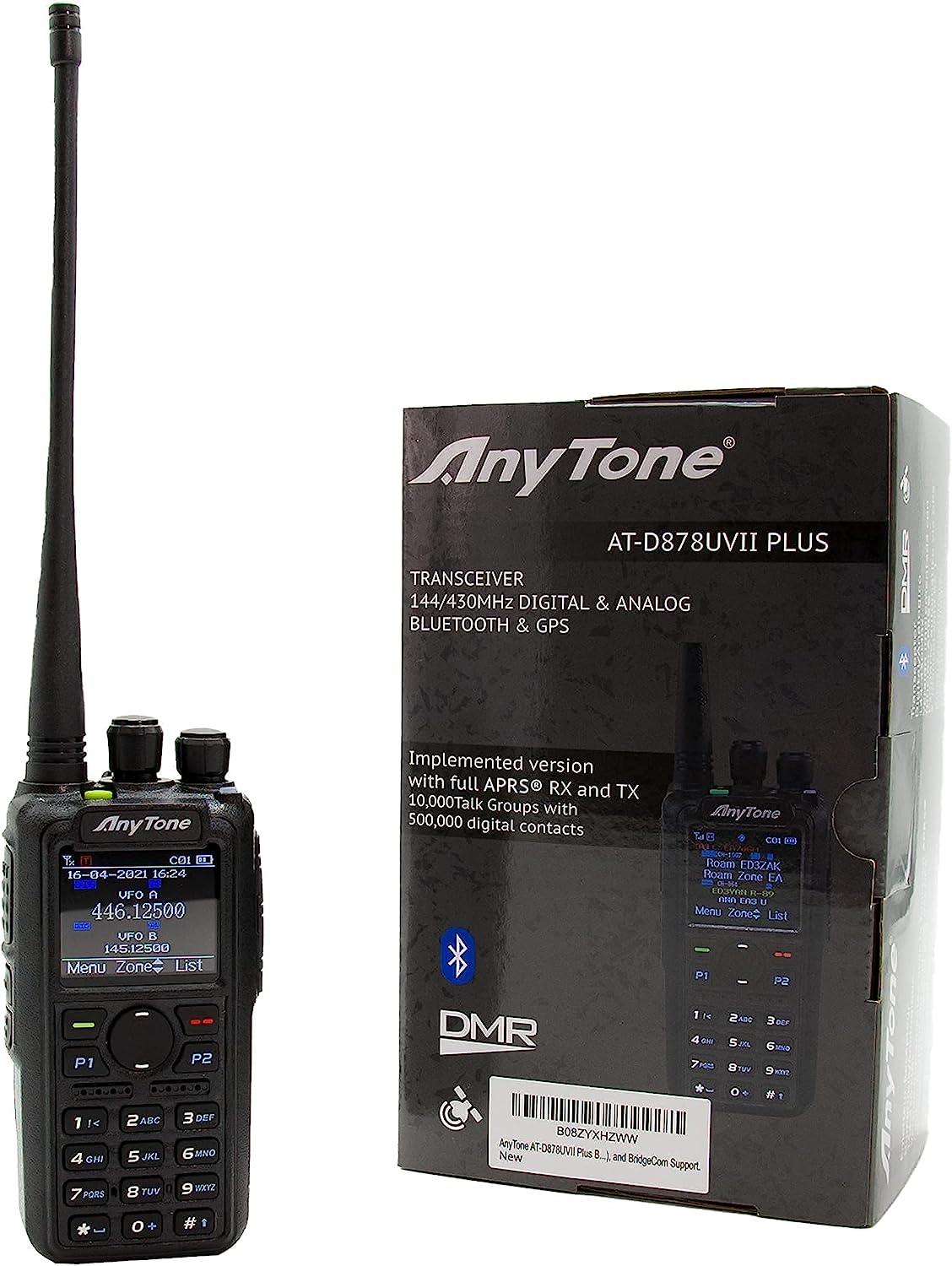 AnyTone ATD878UVII Plus Dual Band DMR/Analog 7W VHF, 6W UHF w/Free 97
