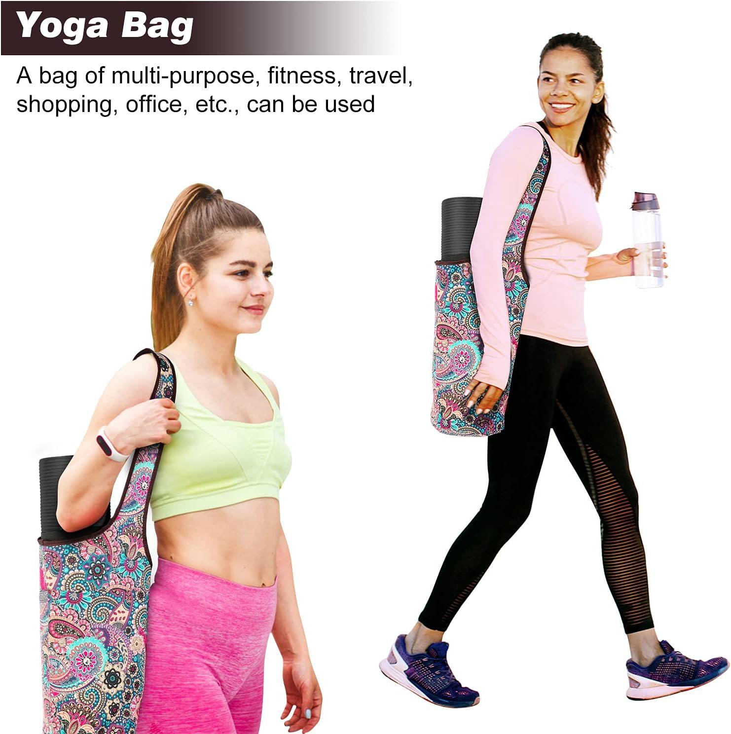 SARHLIO Yoga Mat Bag with Large Size Open Pocket and Inside Zipper Pocket Yoga  Mat Carrier Bag Fit Most Size Mats Yoga Bag for Women Men Easy Access  Lightweight Comfortable Shoulder Strap