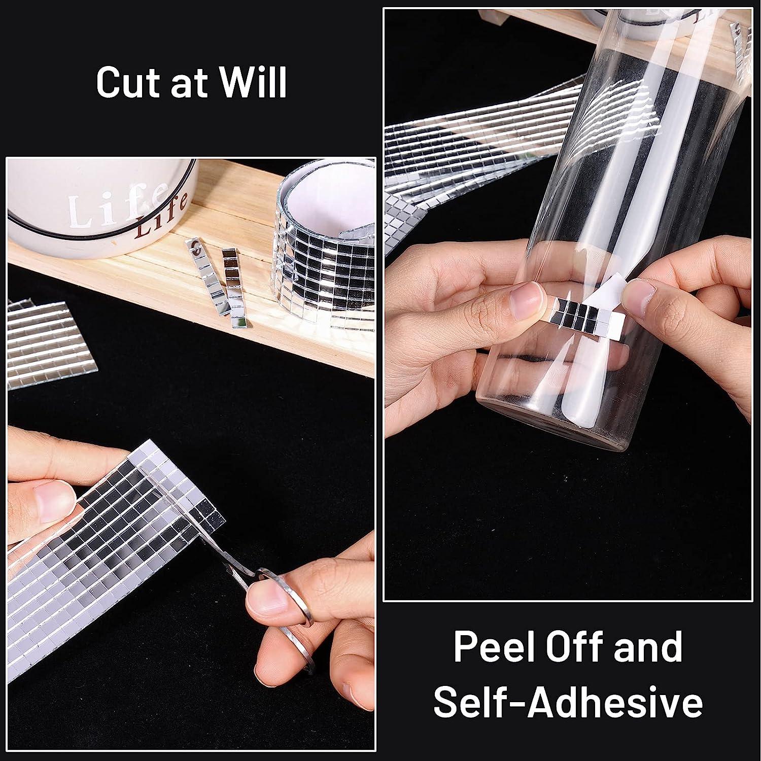 10800-Piece Self-Adhesive Mirror Tiles - 5x5mm Black Disco Mosaic For DIY Crafts