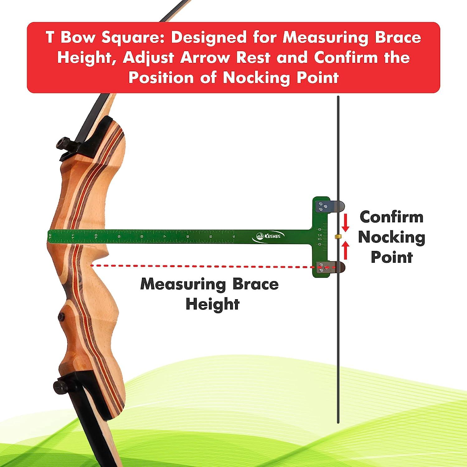 Bow String Nocking Points Set T Square Ruler with Plier for Recurve and