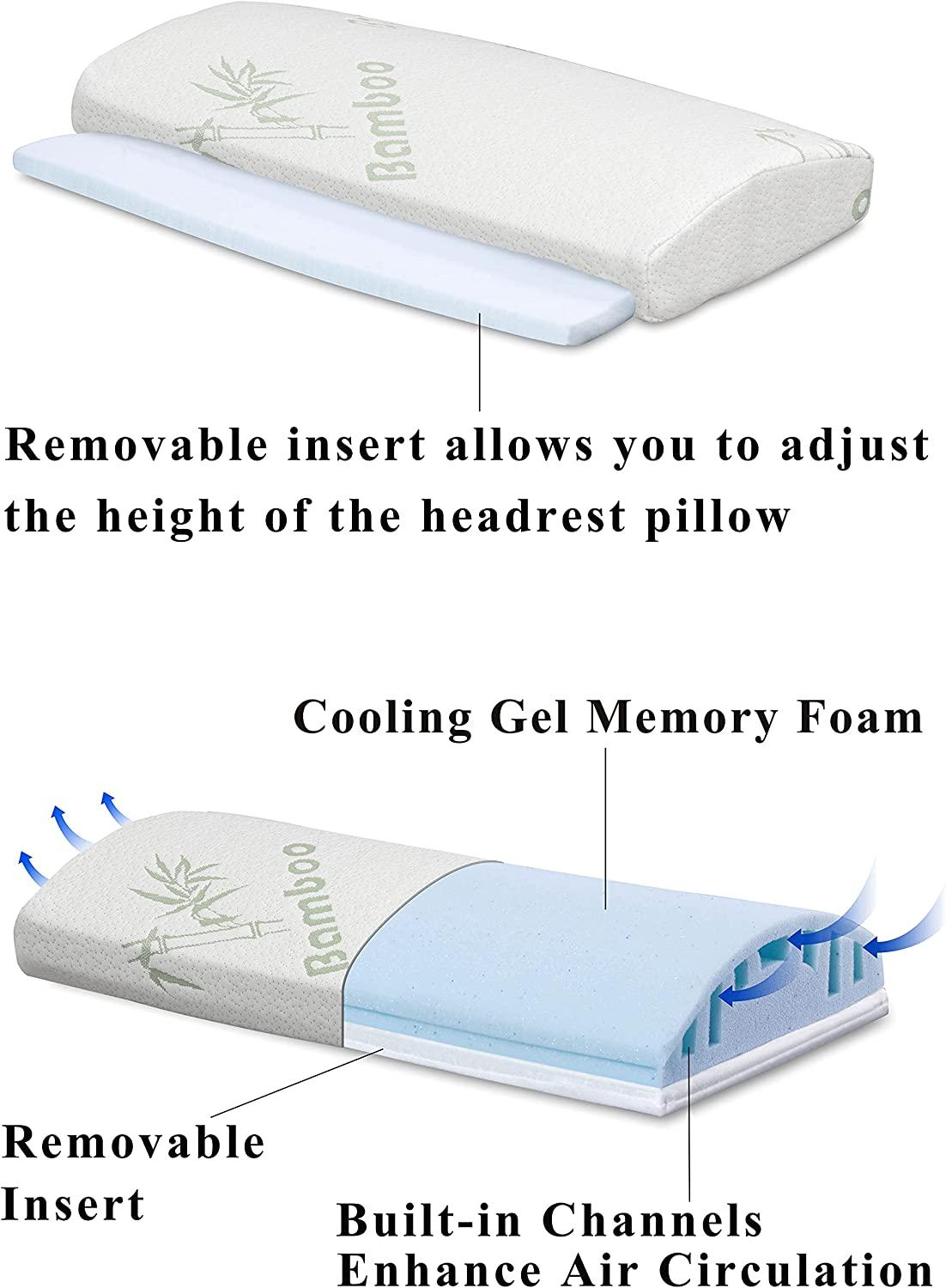10 Cooling Bed Wedge Pillow 24 inch Wide Incline Support Cushion