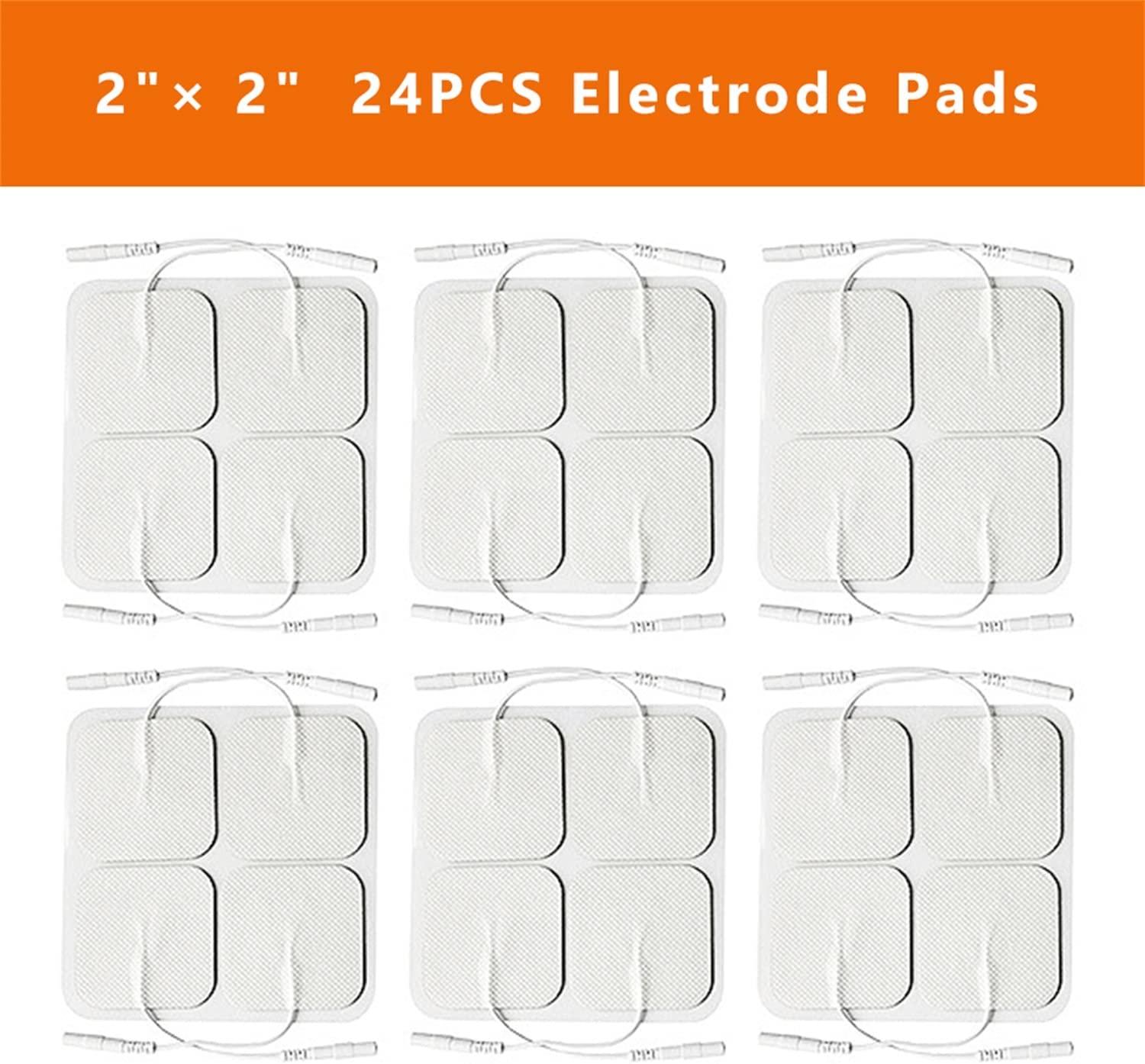 24PCS TENS Unit Replacement Pads 2X2, Reusable Tens Pads, Replacement