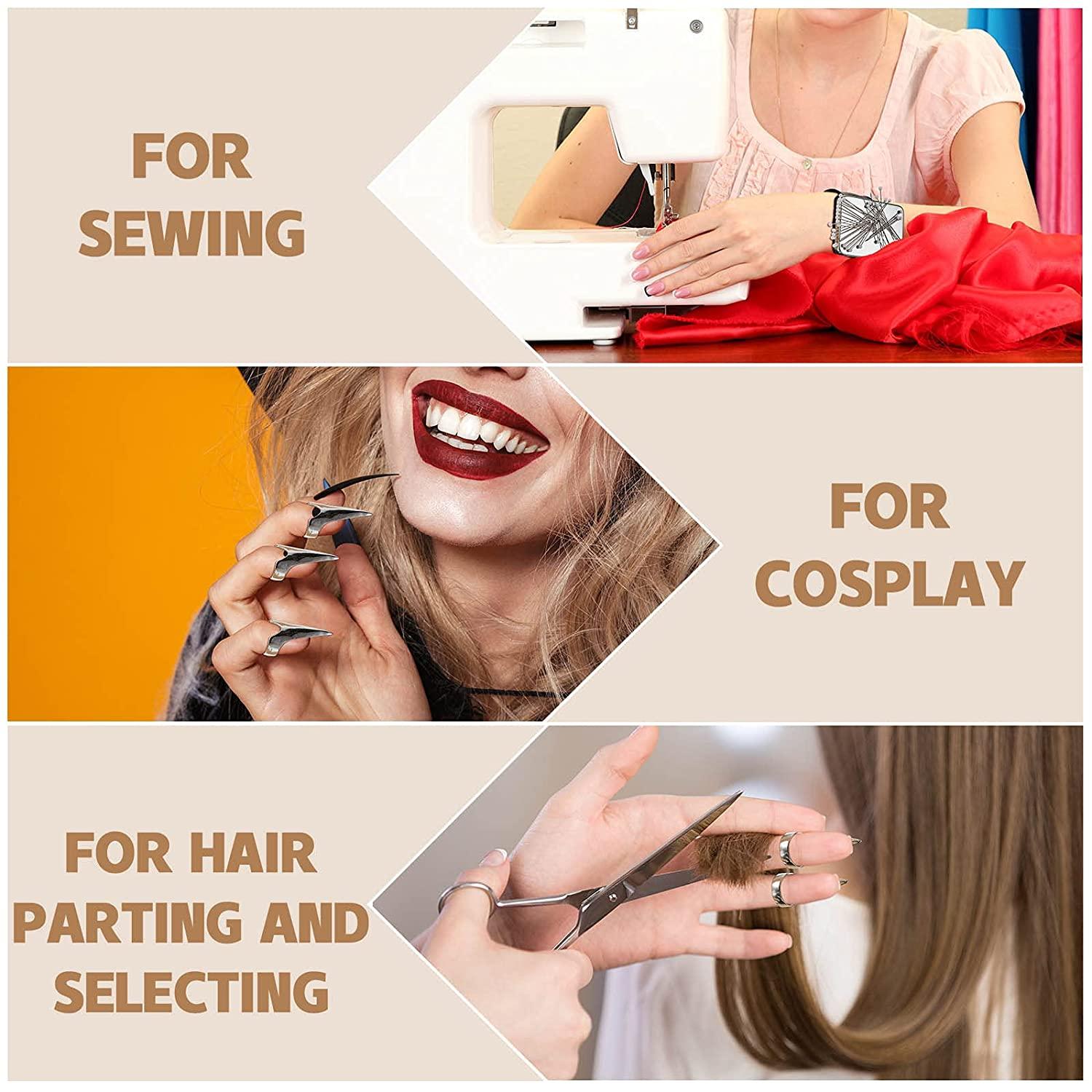 10 Pieces Hair Parting Ring Pinky Hair Parting Tool Metal Braiding