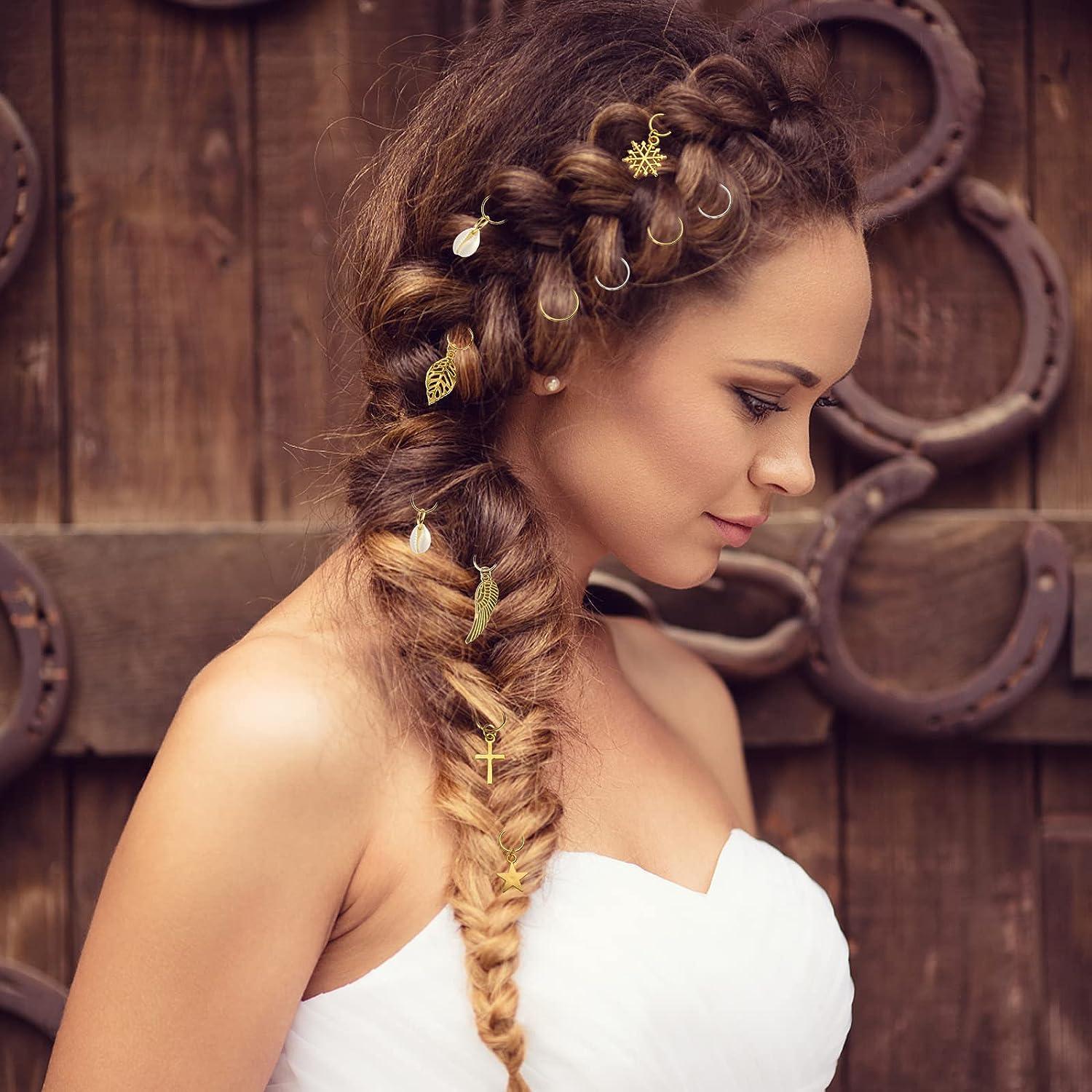 Nafaboig 200PCS Hair Beads Jewelry for Women Braids Dreadlocks