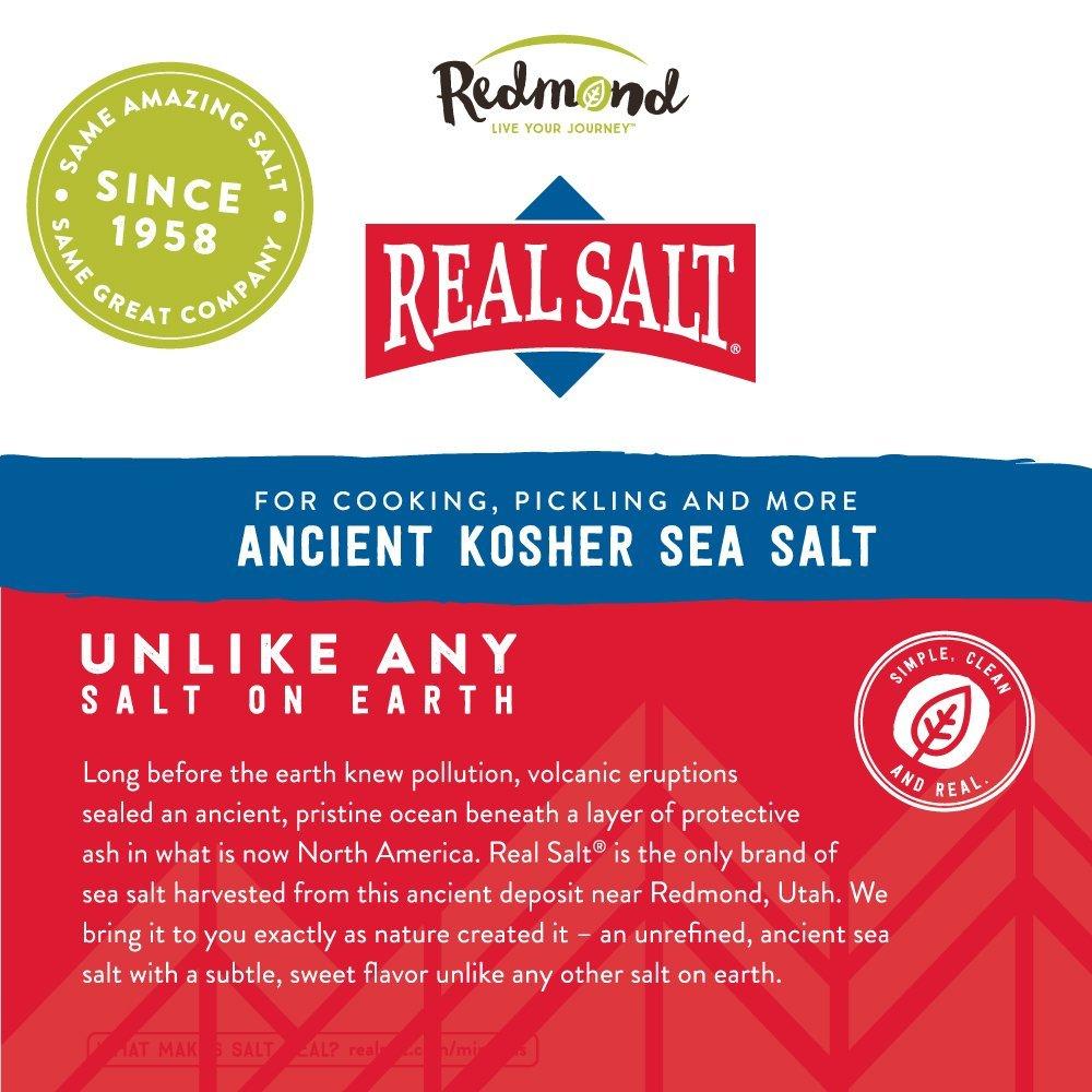 Redmond Real Sea Salt Natural Unrefined Gluten Free Kosher 16oz Pouch