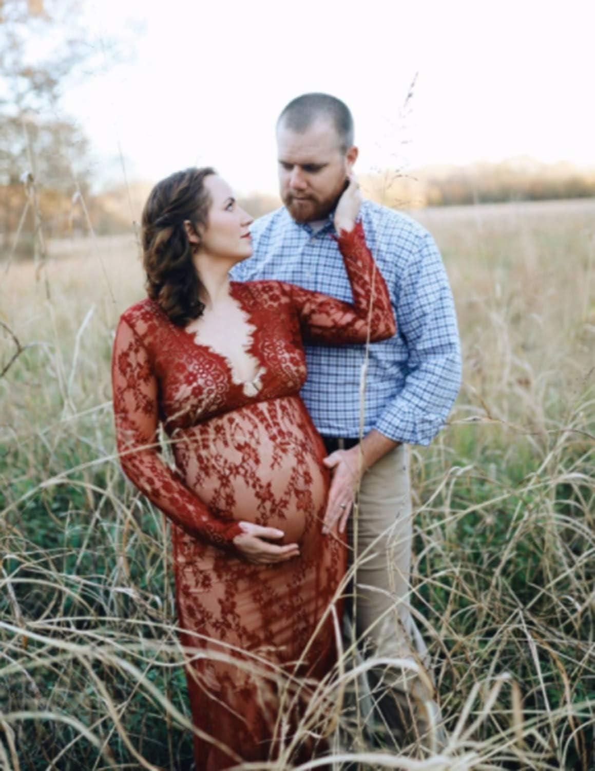 chinese dress ladies Shop Red Maternity Tulle Gown for Photoshoot - Baby Shower Red Mermaid Dress main image 1