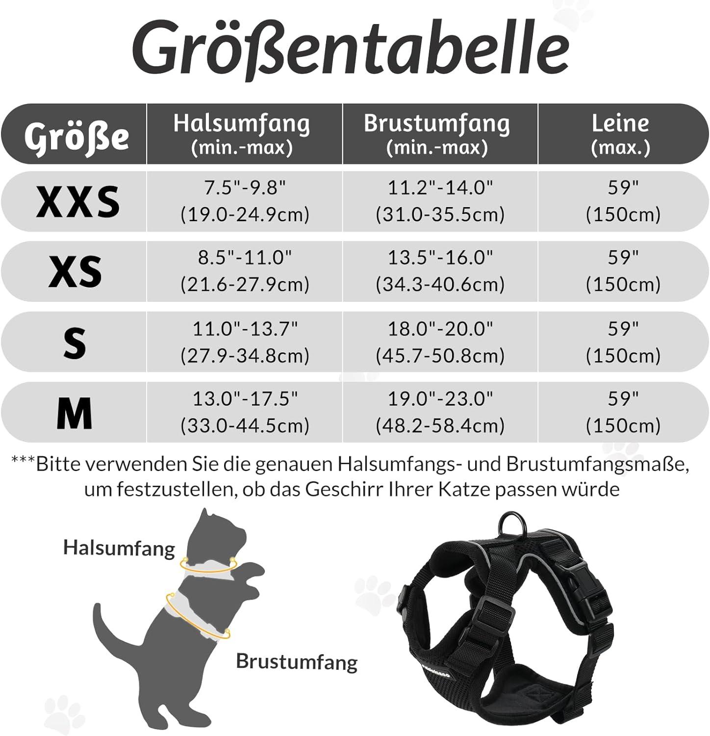 Rabbitgoo Cat Dishes & Black Soft Harness Set BreakoutProof Cat