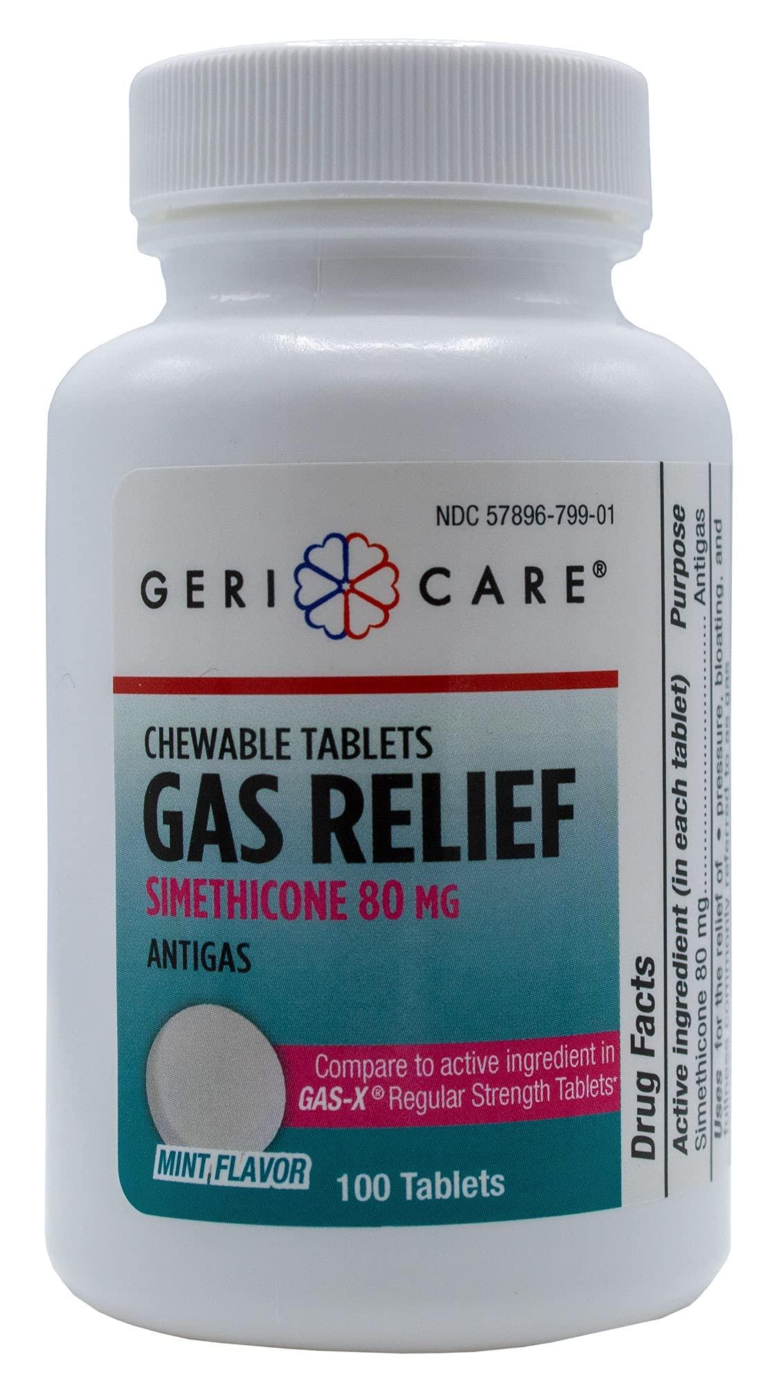 GeriCare Simethicone 80mg Fast Gas & Bloating Relief (100 Tablets