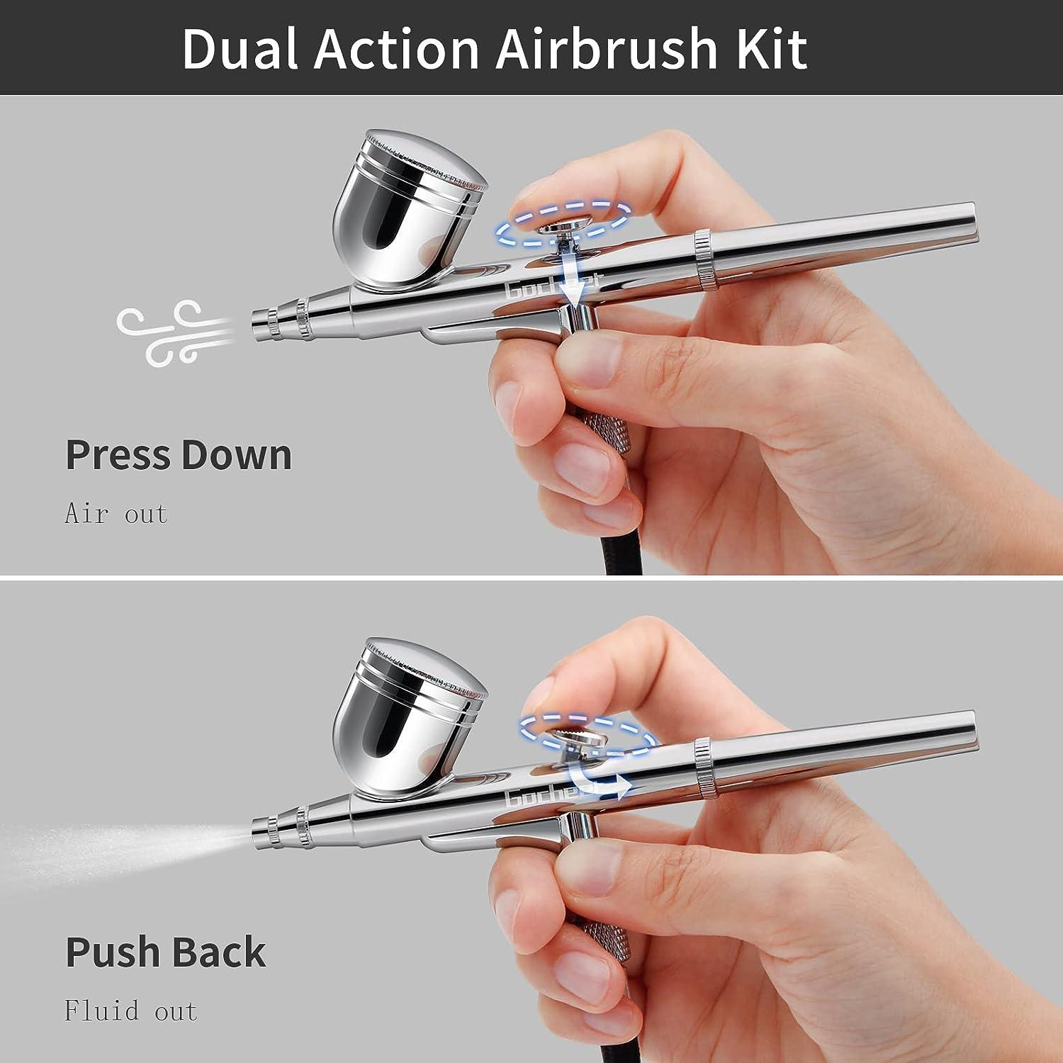 Dual Action Model Airbrush Kit  Airbrush with Air Compressor