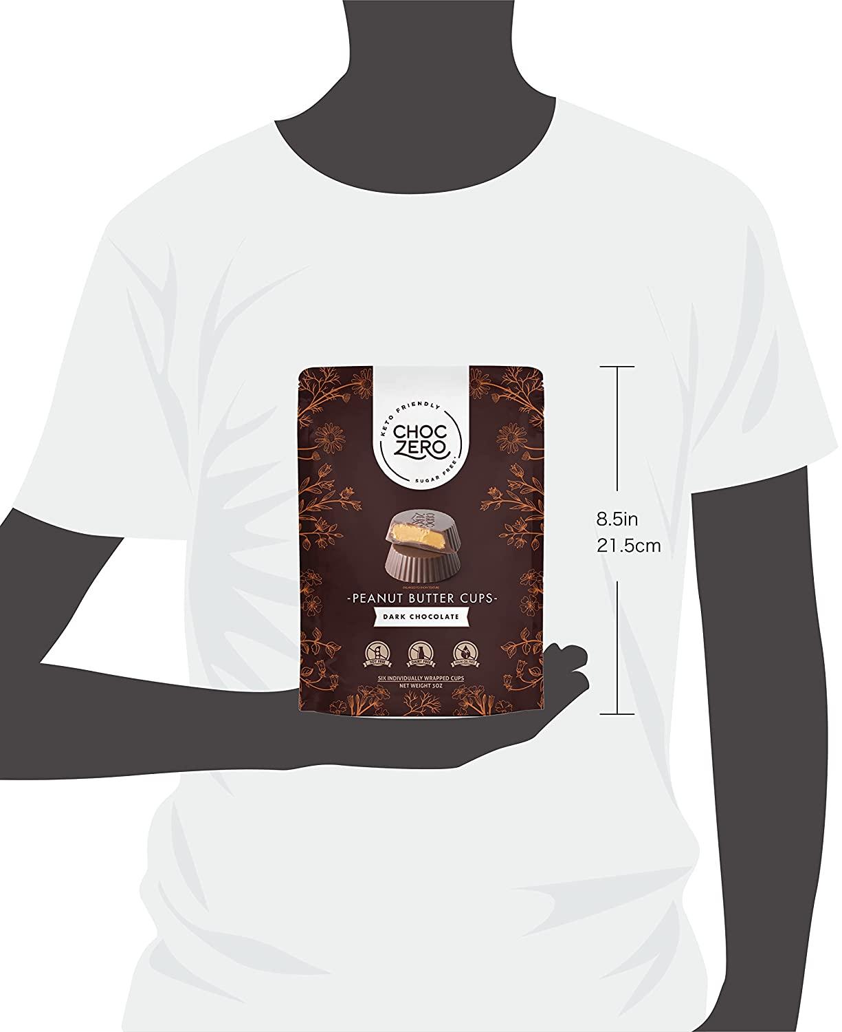 ChocZero Dark Chocolate Peanut Butter Cups - 3 oz | Sugar