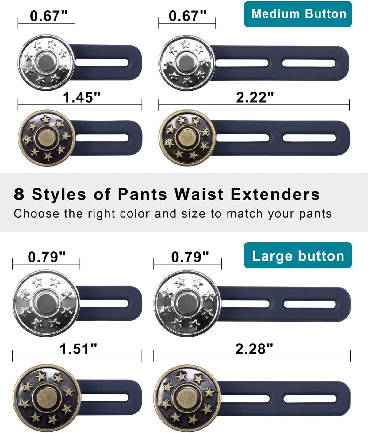 Pants Button Extender Shirt Collar Extenders: 8 Pcs Jeans Waist