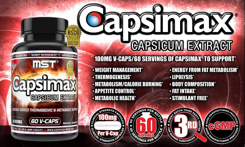 Capsimax 100mg V Capsules 60 Servings MST Clinically Dosed Weight