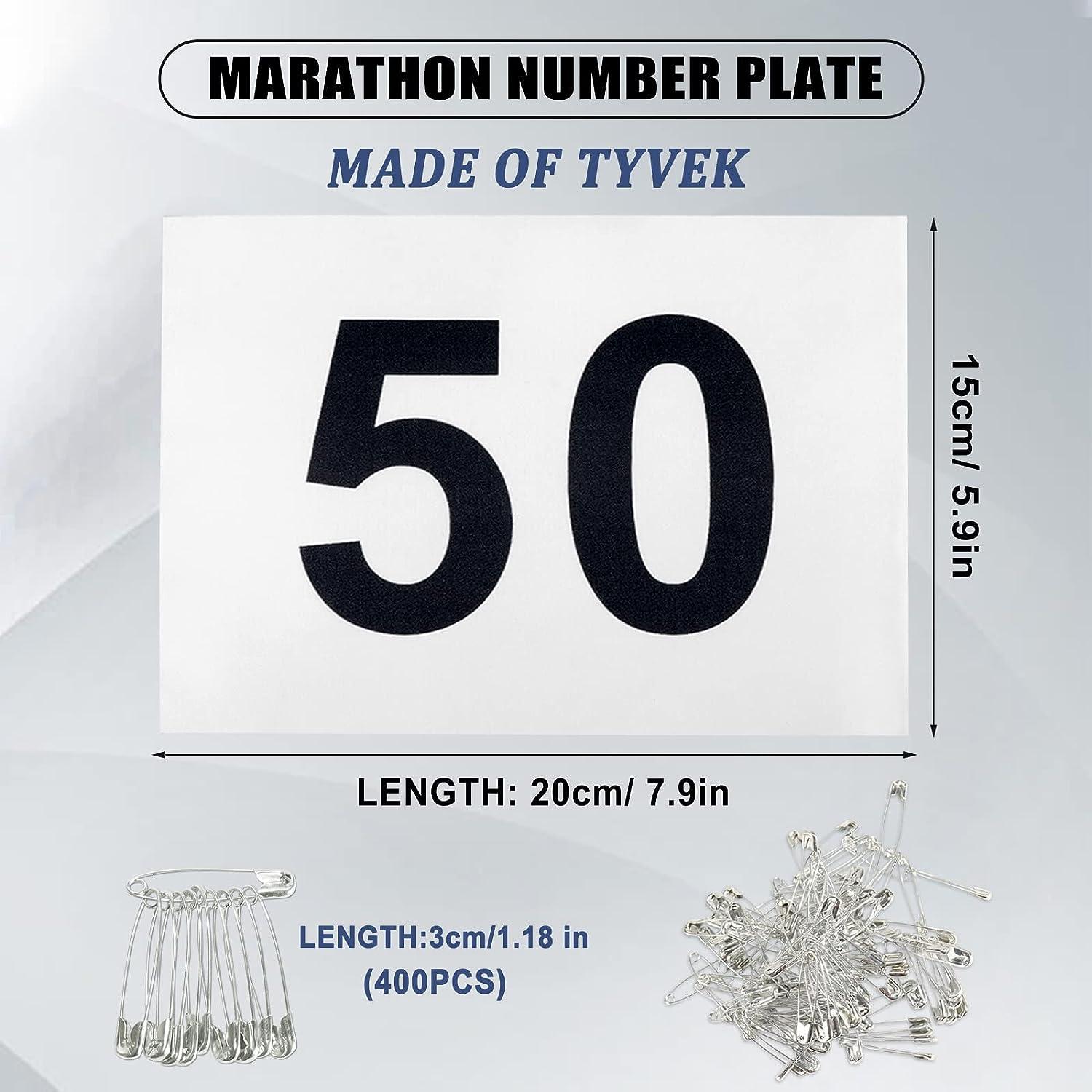  Tyvek Race Bibs Running Numbers Bibs with Race Bib Tape Instead  Pins Track Bib Numbers for Tryouts racing bibs Audition Numbers for  Marathon Runners Events Sports Games (Blue[6x7.5]1-100) : Sports 