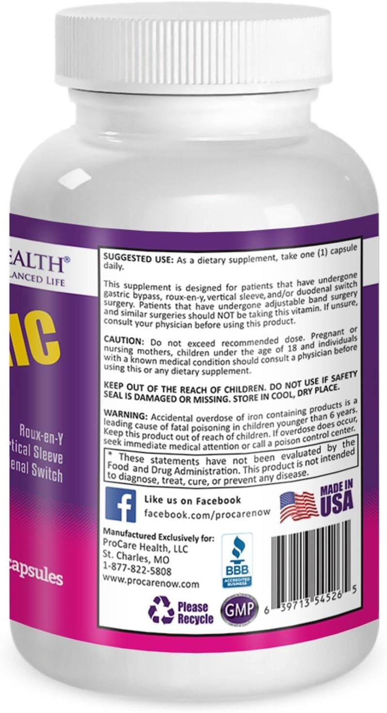 Once Daily Bariatric Multivitamin Capsule 45mg Iron 30 Count