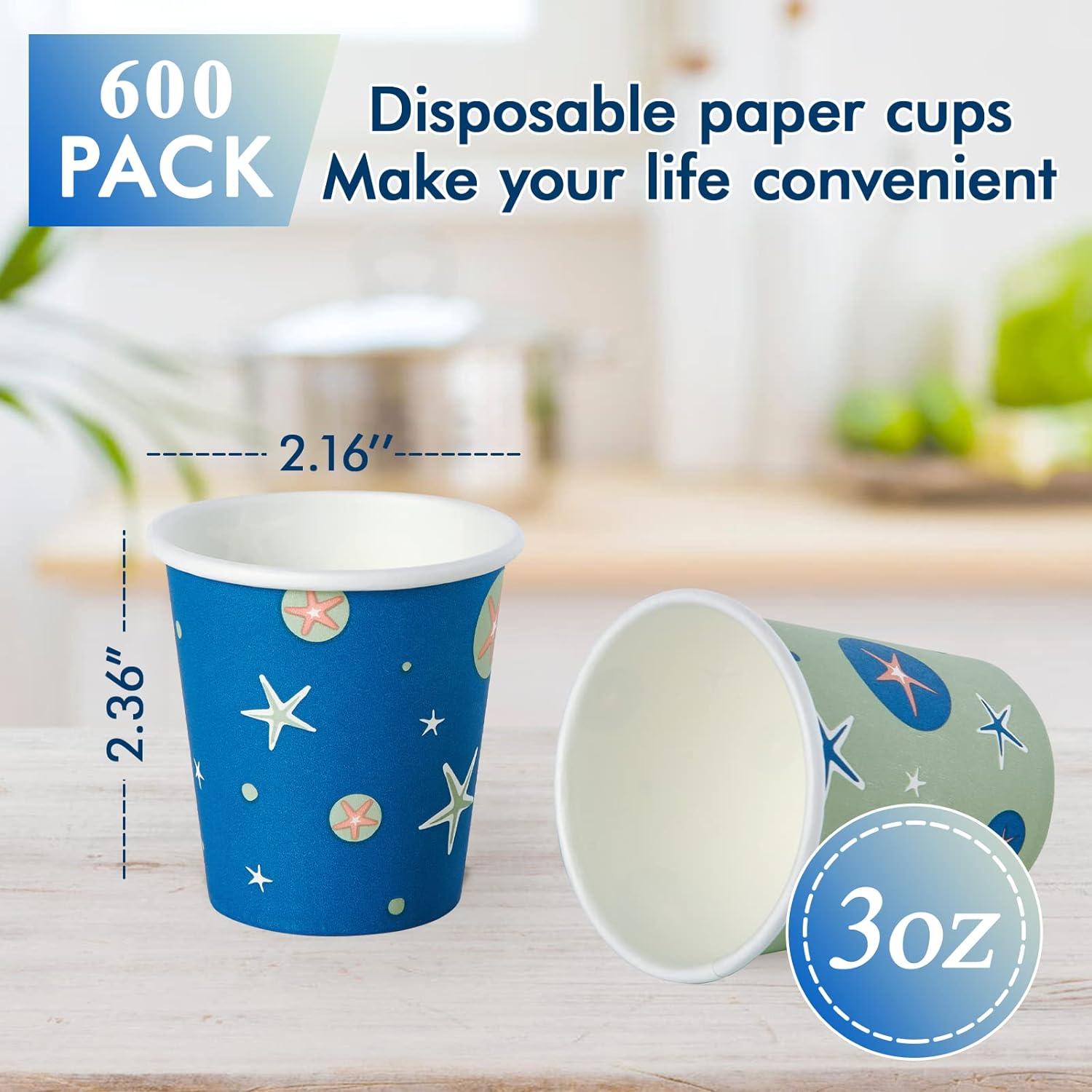 TV TOPVALUE 600pack 3oz Disposable Paper Cups Colorful Paper Bathroom Cups  Small Mouthwash Cups Espresso Cups Snack Cups for Party Picnic Travel and  Events 3OZ-Green and Blue