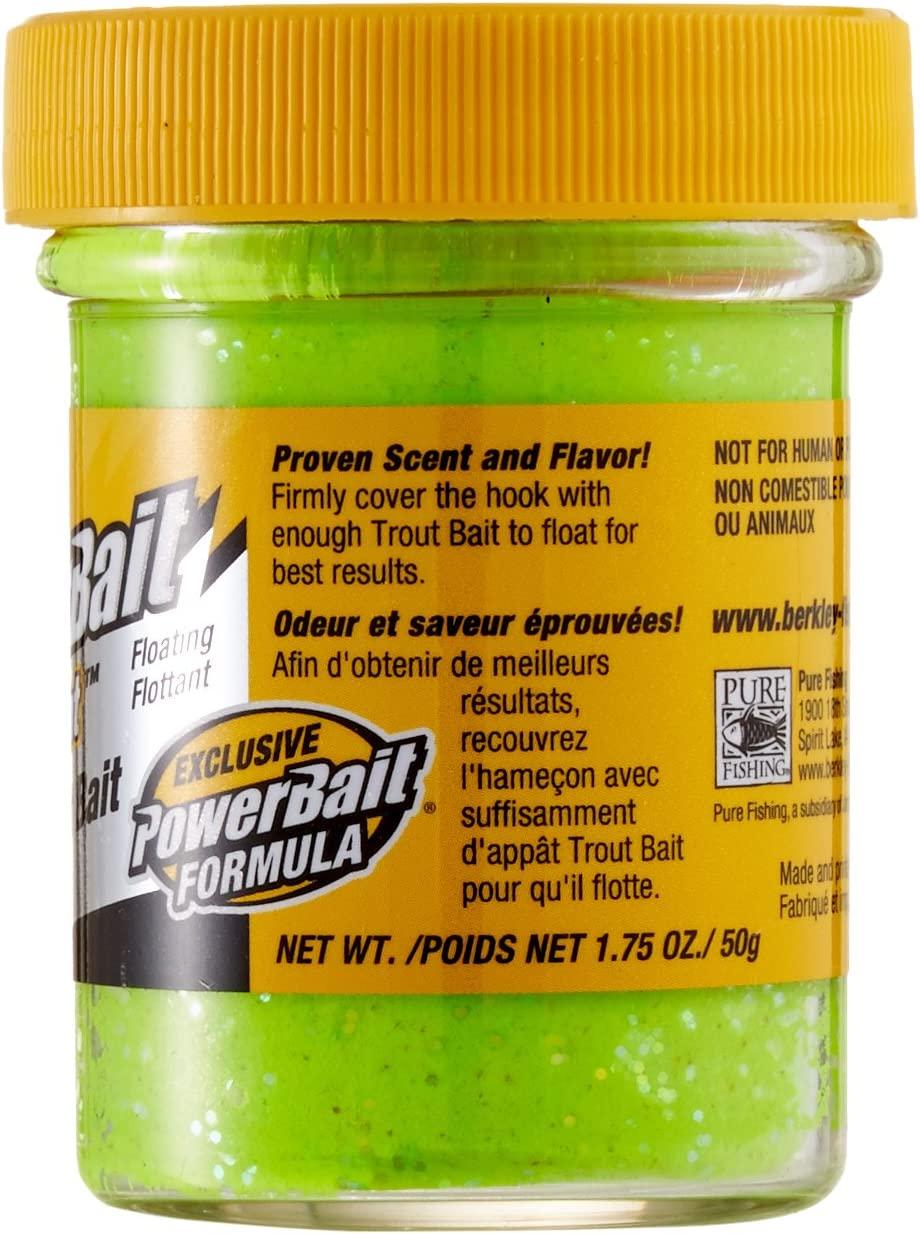 BERKLEY unisex-adult Powerbait Glitter Trout Bait 1.75 Ounce Jar Chartreuse