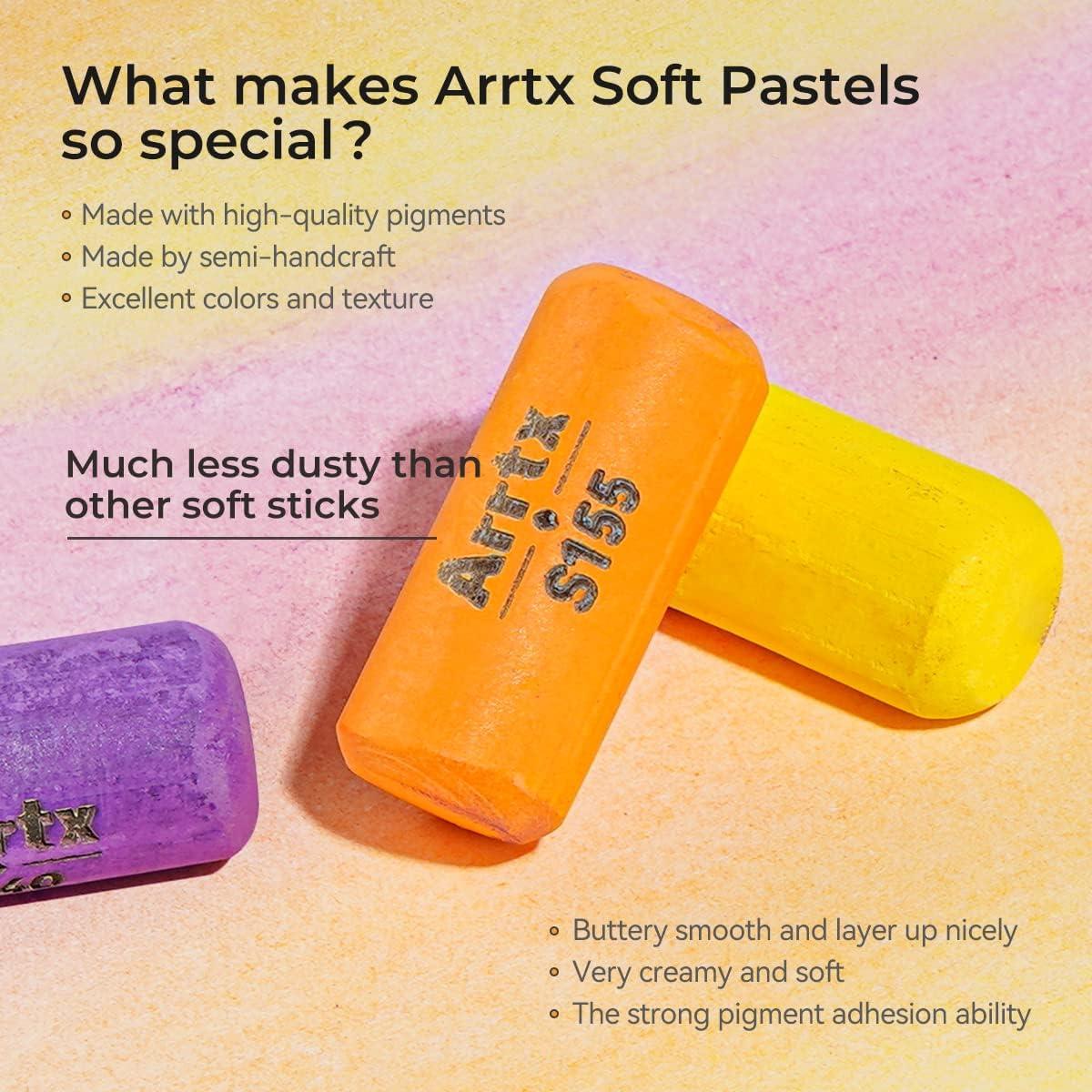 Arrtx Soft Pastels Set 48 Assorted Colors for Artists & Beginners