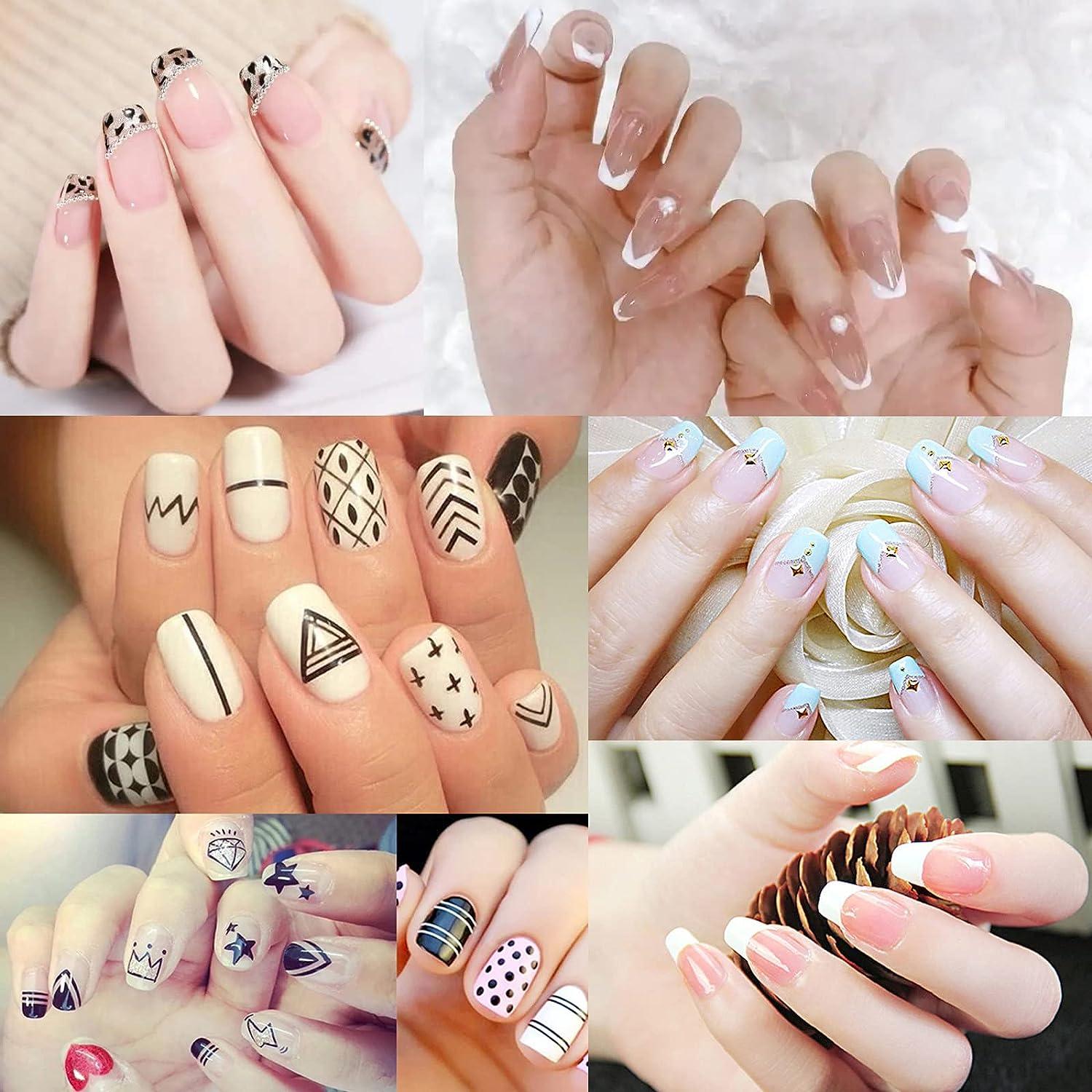 3 Designs French Manicure Nail Art Stickers, Self-Adhesive Nail Tips Guides  for DIY Decoration Stencil Tools (3 Moon Shape Design, 36 Sheets) - China  Designs and Nail Art Stickers price