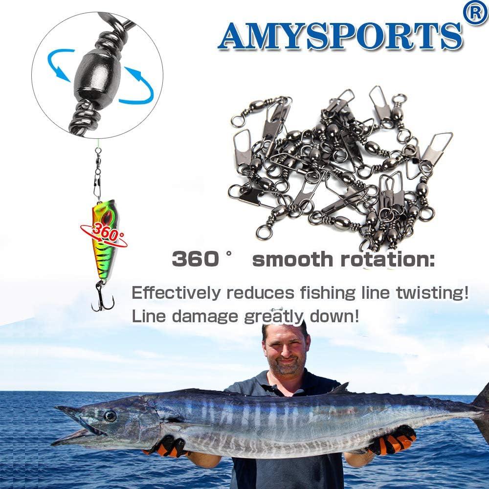AMYSPORTS Stainless Steel Snap Swivel | High Strength Barrel Snap Fishing Connector | Size 8 (24lb) | 50 pcs | Buy Now with Express International Delivery | GoSupps.com AMYSPORTS Stainless Steel Snap Swivel | High Strength Barrel Snap Fishing Connector | Size 8 (24lb) | 50 pcs | Buy Now with Express International Delivery | GoSupps.com