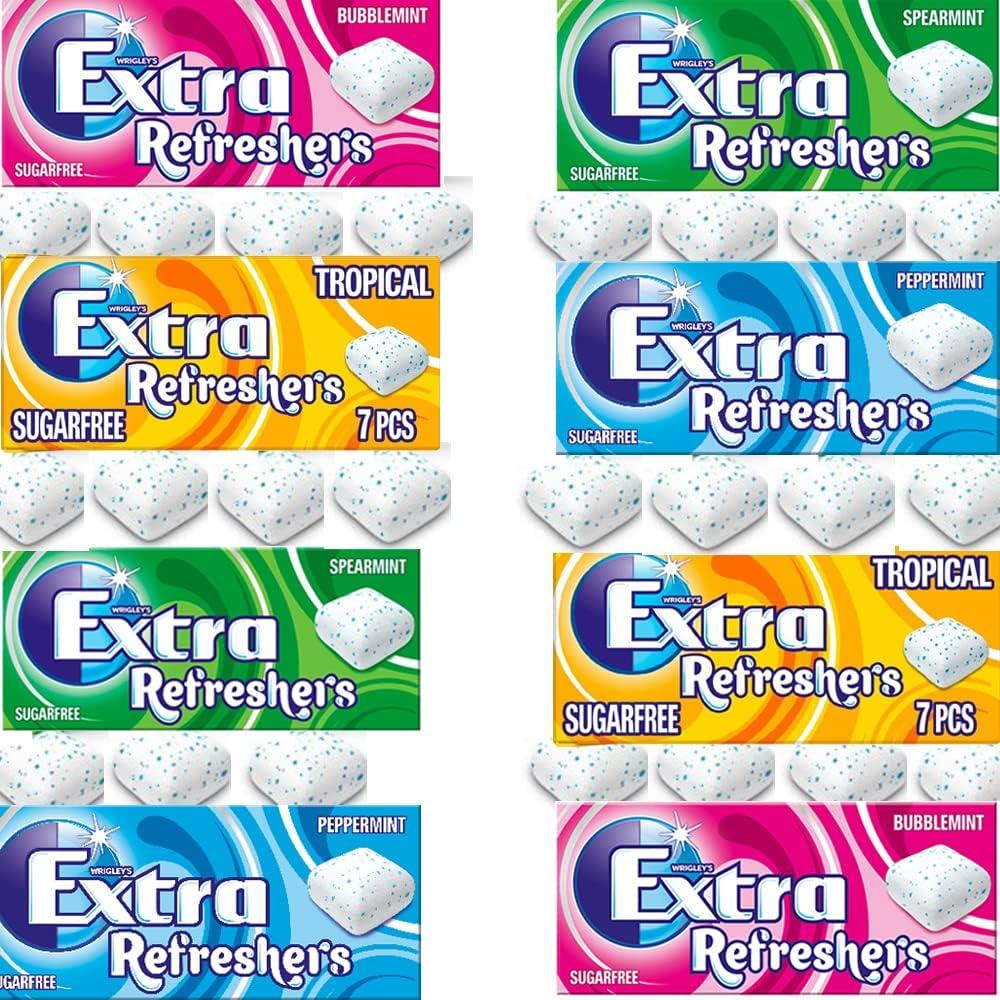EXTRA Refreshers Mint Mix Sugarfree Chewing Gum, 40-Piece Bottle | EXTRA