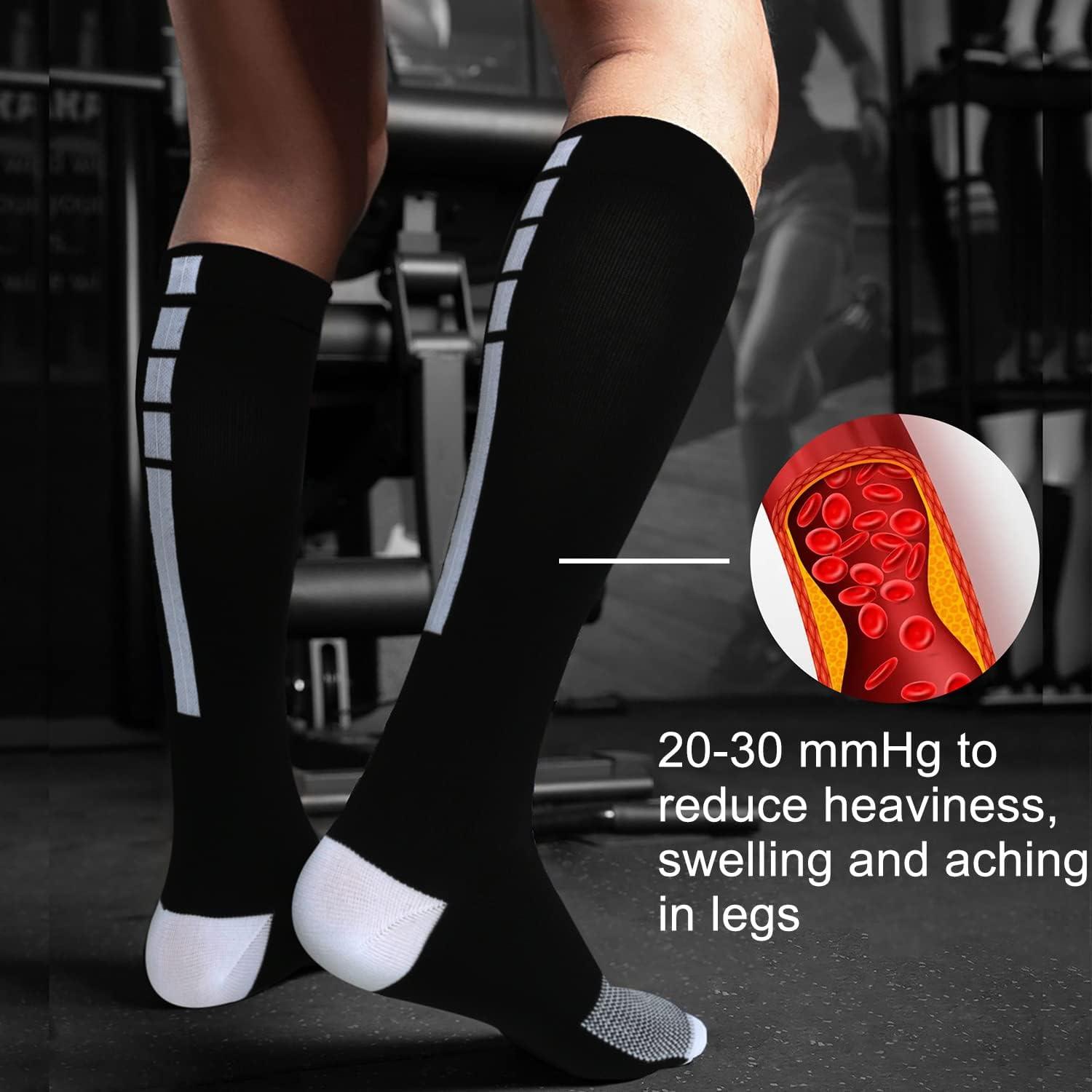 3 Pairs Plus size compression socks wide calf women men knee high
