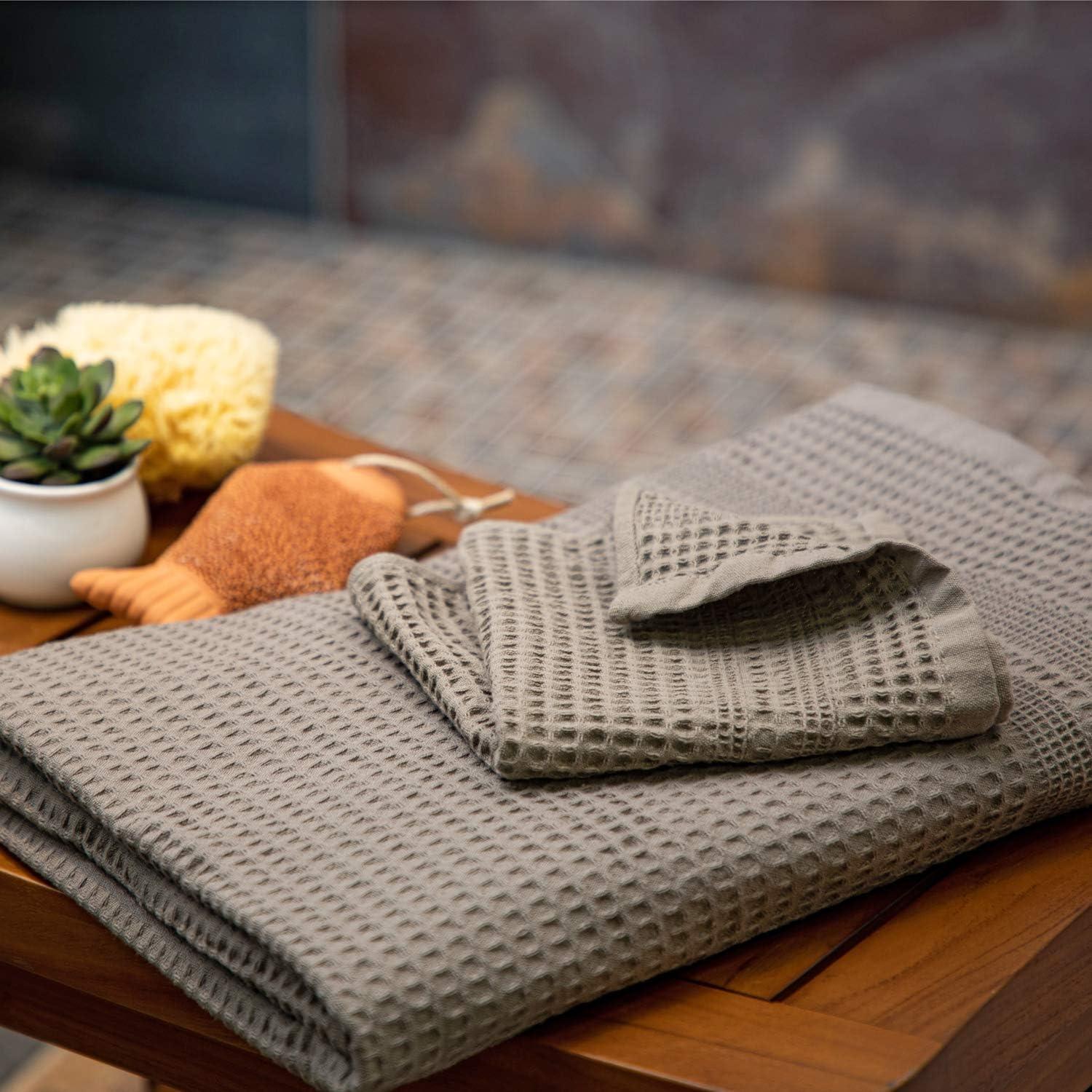 GILDEN TREE Waffle Towels Quick Dry Lint Free Thin 2 Pack Bath
