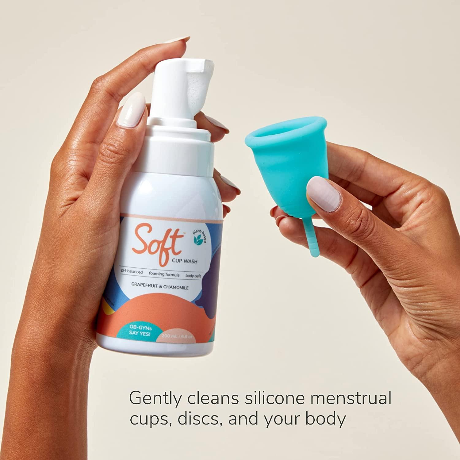 Soft Cup Wash Menstrual Cup Cleanser for Silicone Period Cups 6.8 oz pHBalanced