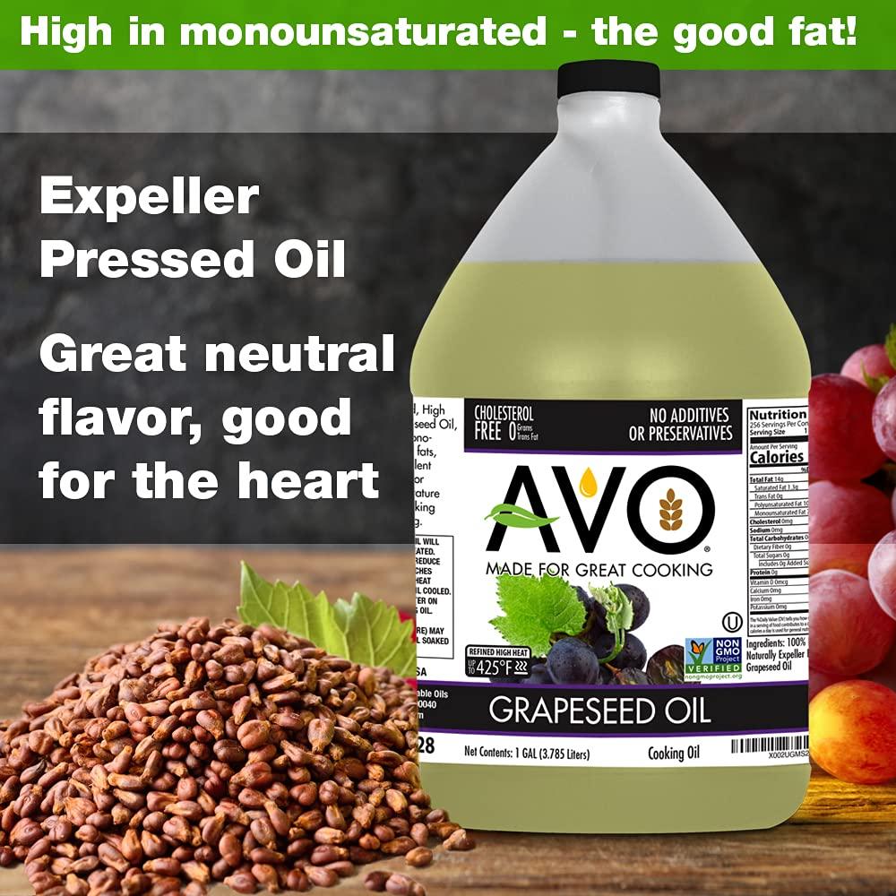 AVO NON GMO 100 Grapeseed Oil, 1 Gallon, No preservatives added