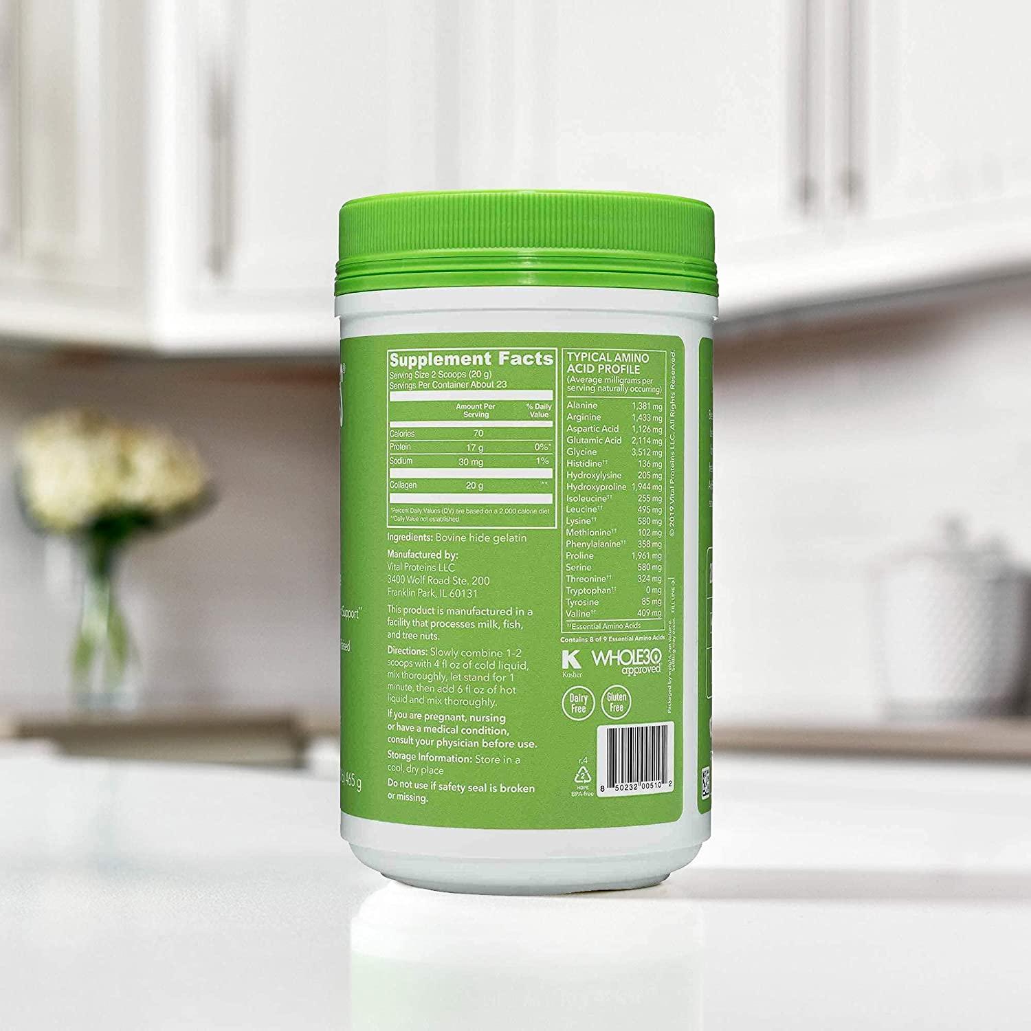 Vital Proteins Unflavored Beef Gelatin 16.4 oz GrassFed Collagen