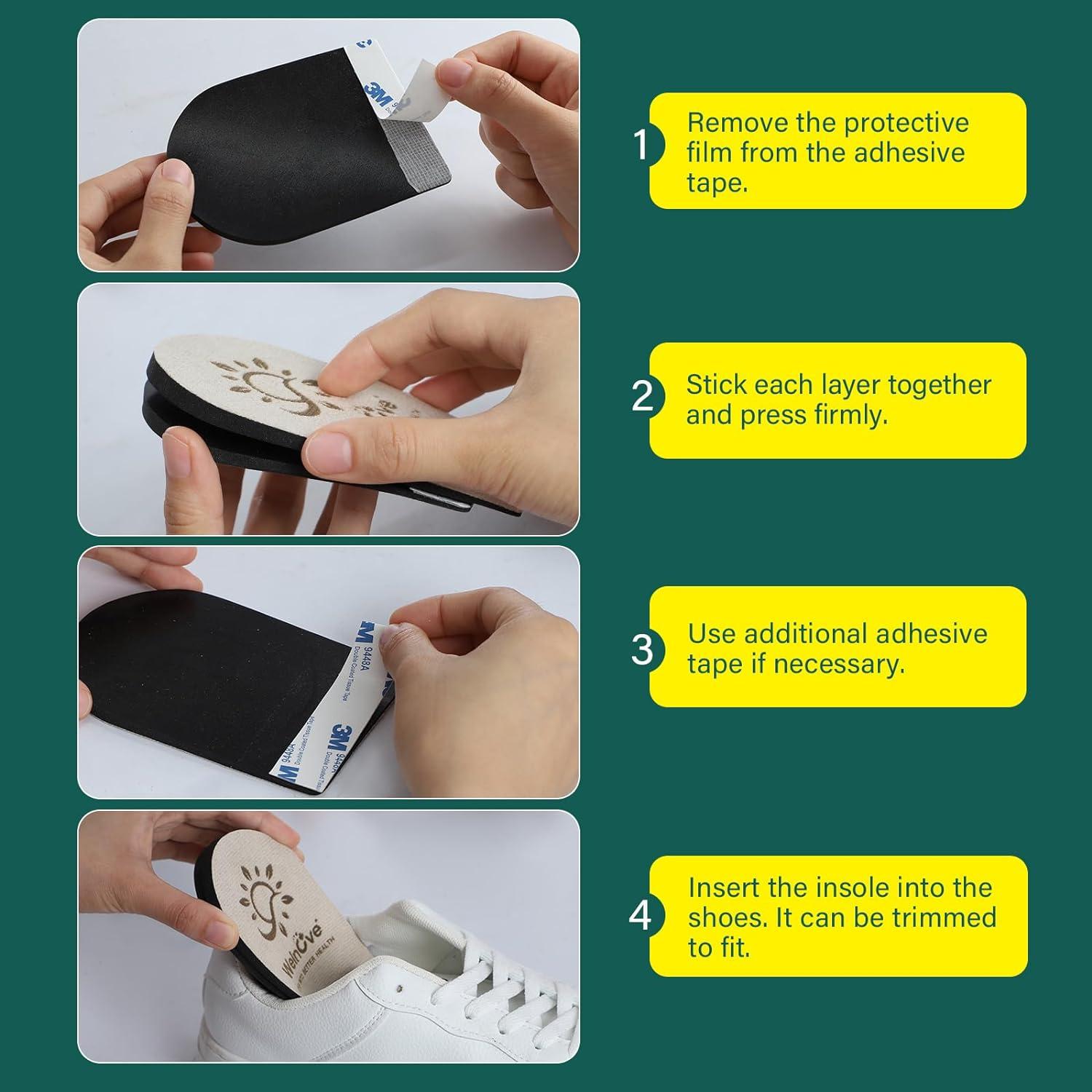 Heel Lift Inserts for Women Shoes Welnove 4 Layers 1 Inch Adjustable