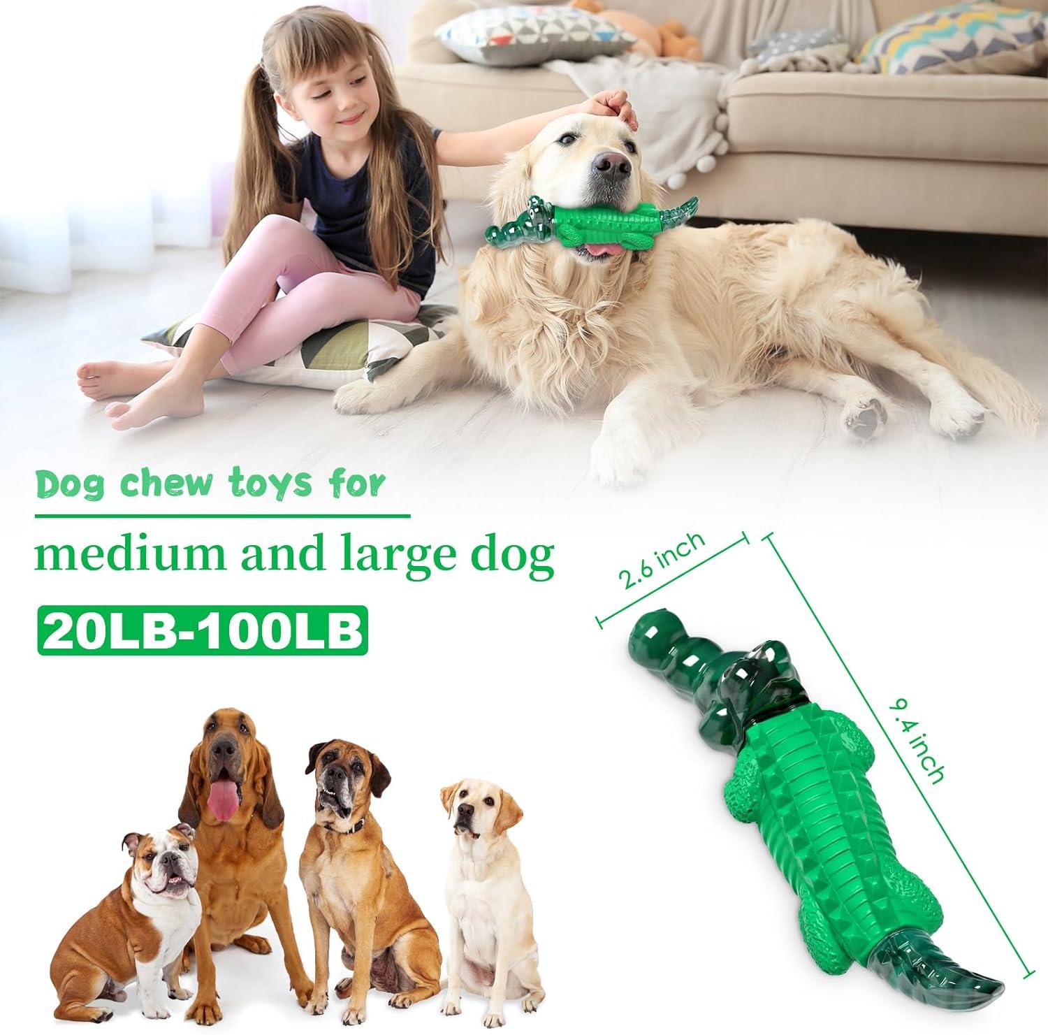 ALEATH Indestructible Dog Chew Toy for Large & Medium Breed - Tough Dog Toys  for Aggressive Chewers - Green | Buy Now with Express International  Delivery | GoSupps.com
